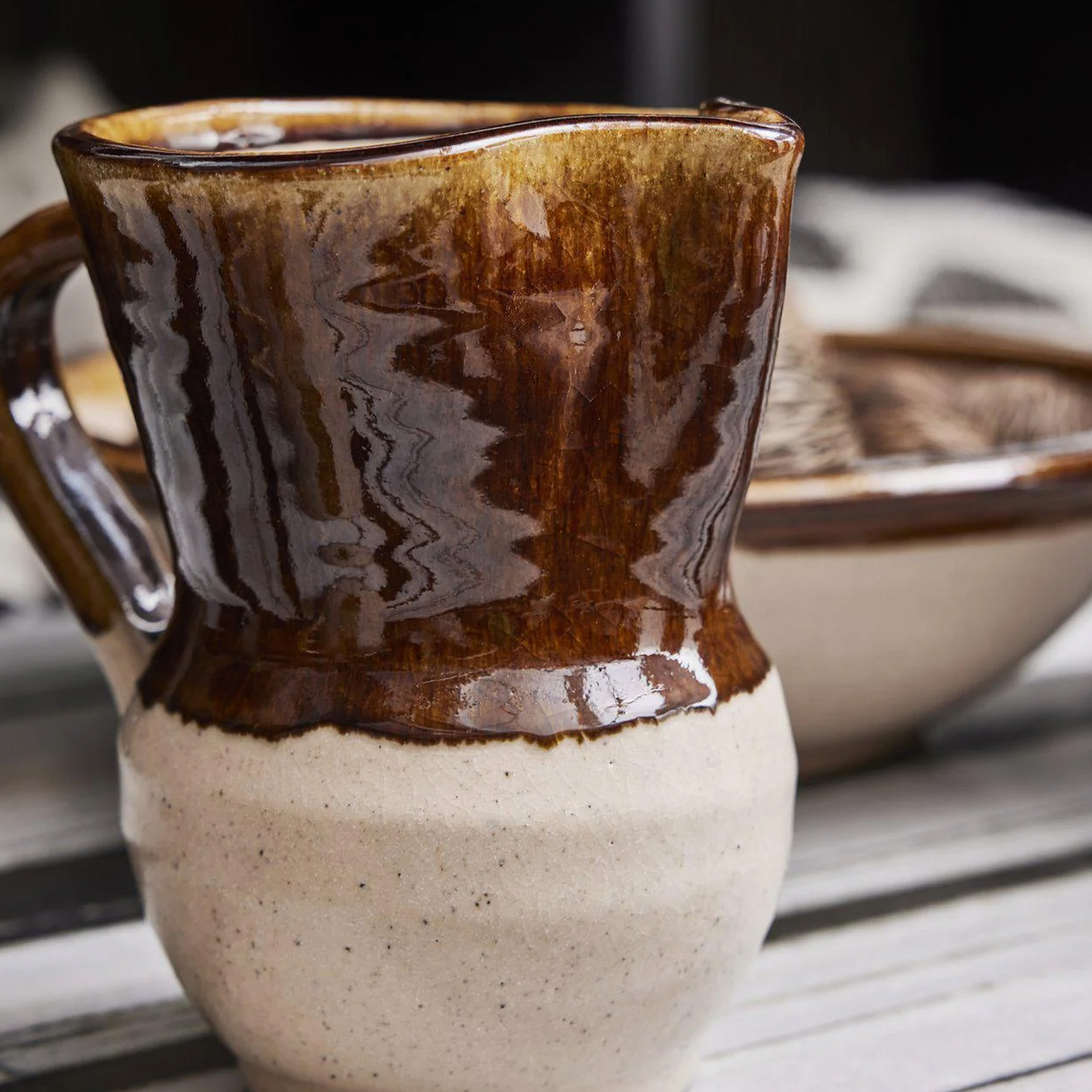 Jakobsdals Ombra Maljakko Ruskea/valkoinen