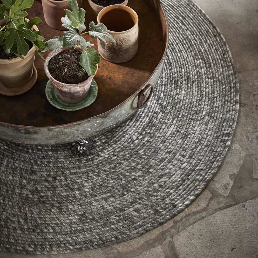 Classic Collection Merino Rund Ullmatta Grey Ø160cm