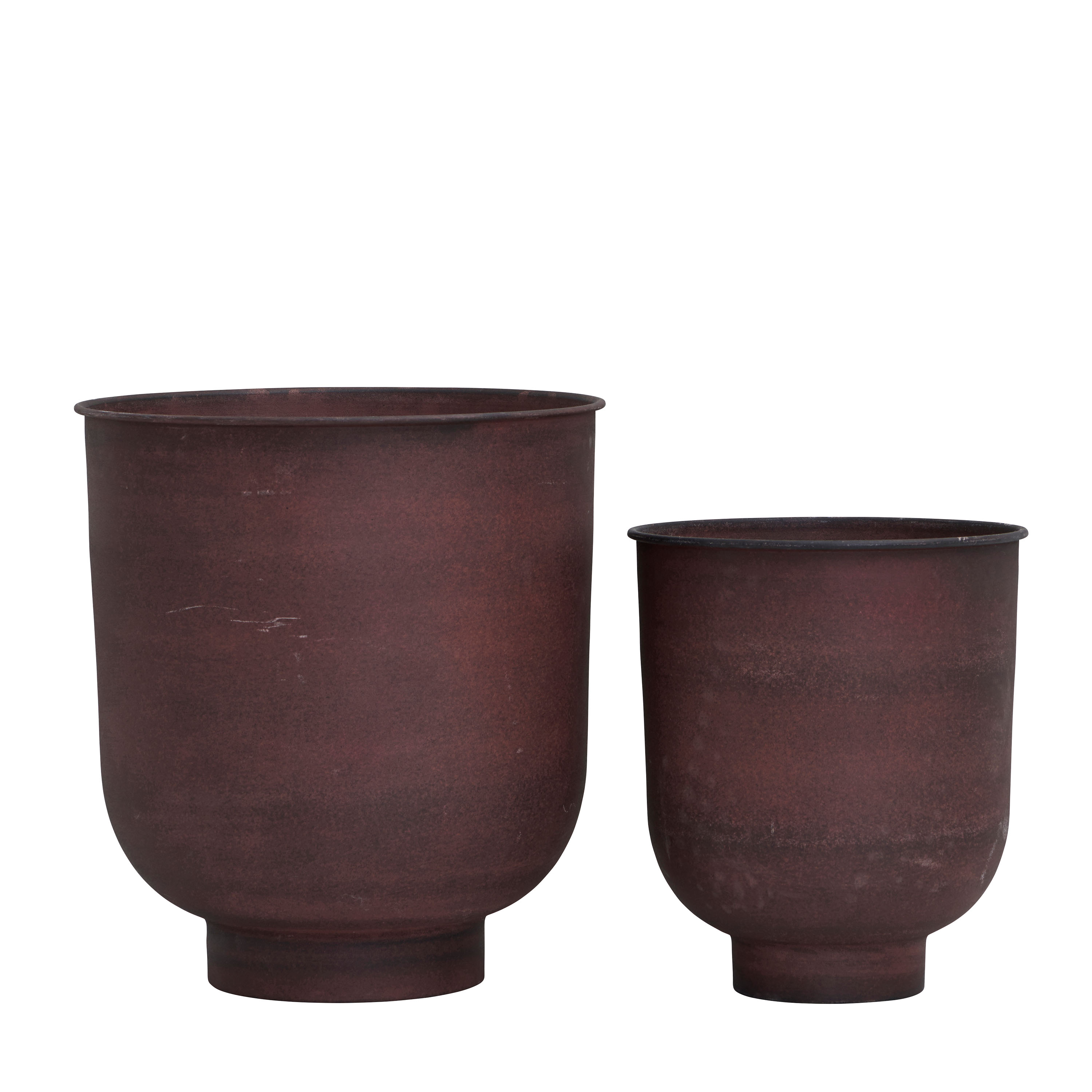 House Doctor - Vig Blumentopf Gebrannte Henna 2er-Set - Braun - Töpfe