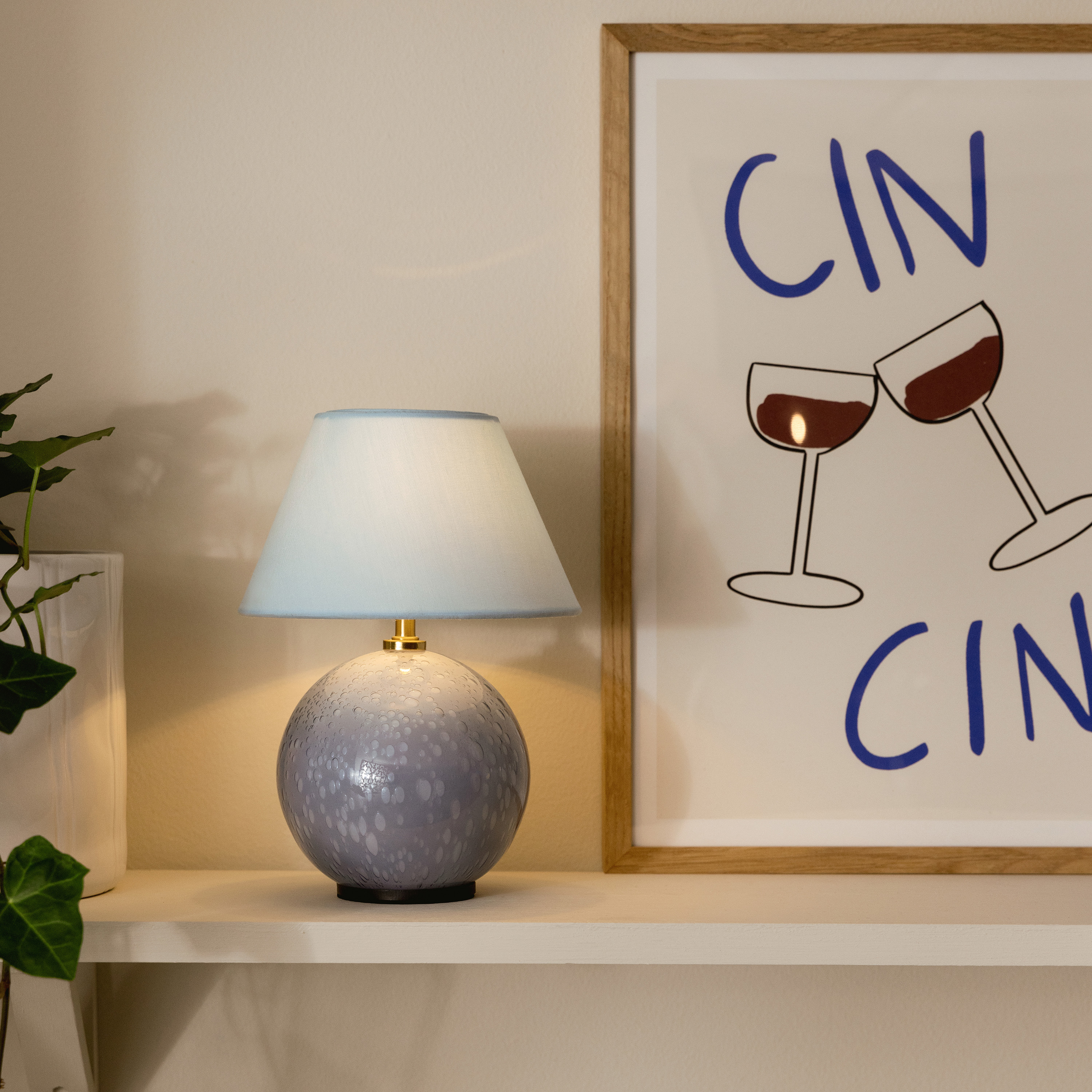 Globen Lighting Iris Portabel Bordslampa Duvblå