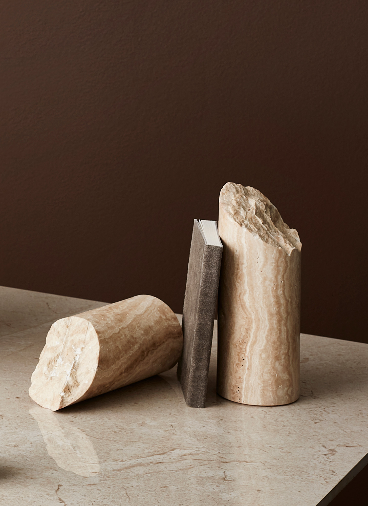 Spring Copenhagen Colonna Bokstöd Travertin Sand 2-pack