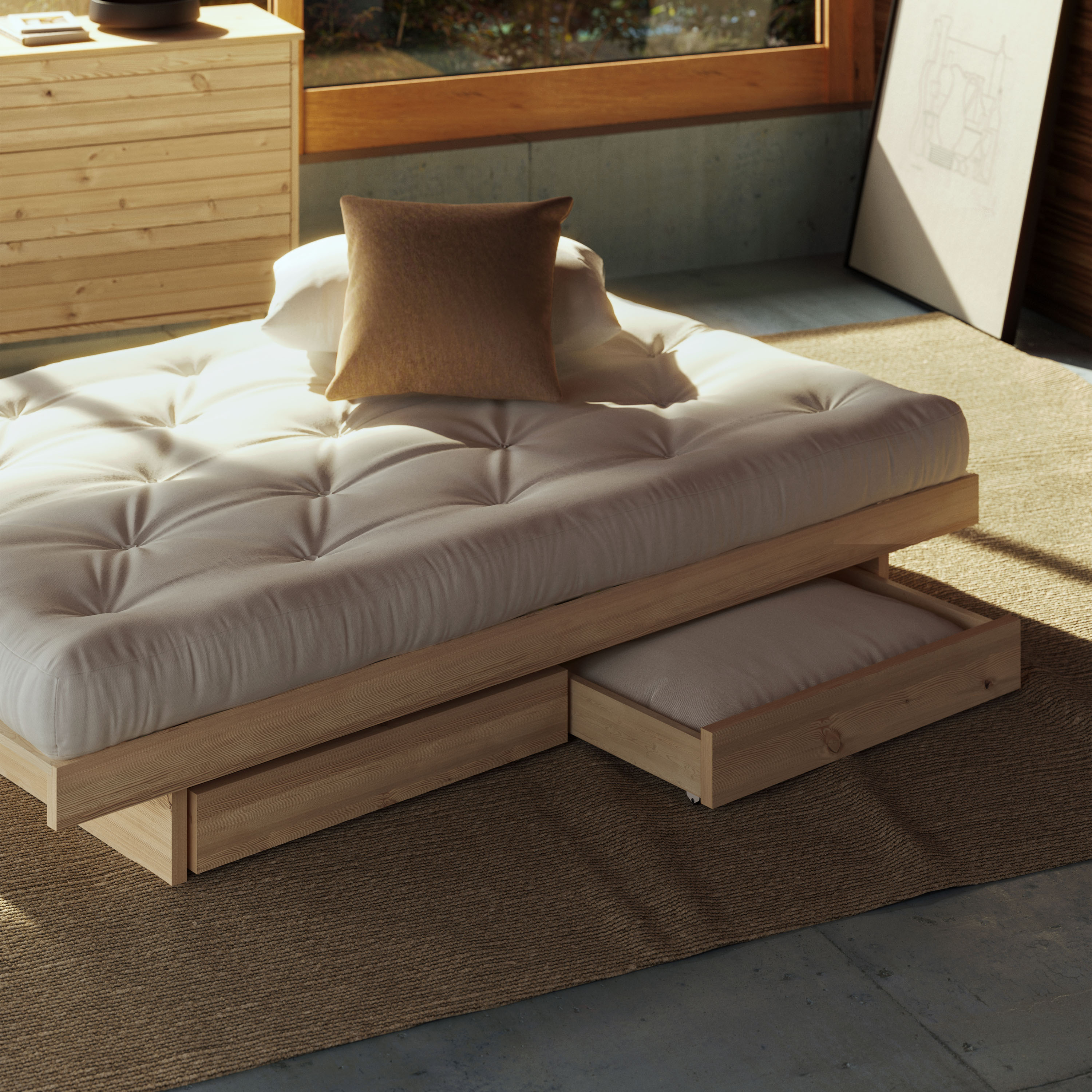 Karup Design Kanso Bed frame incl. 2 Drawers Raw 180cm