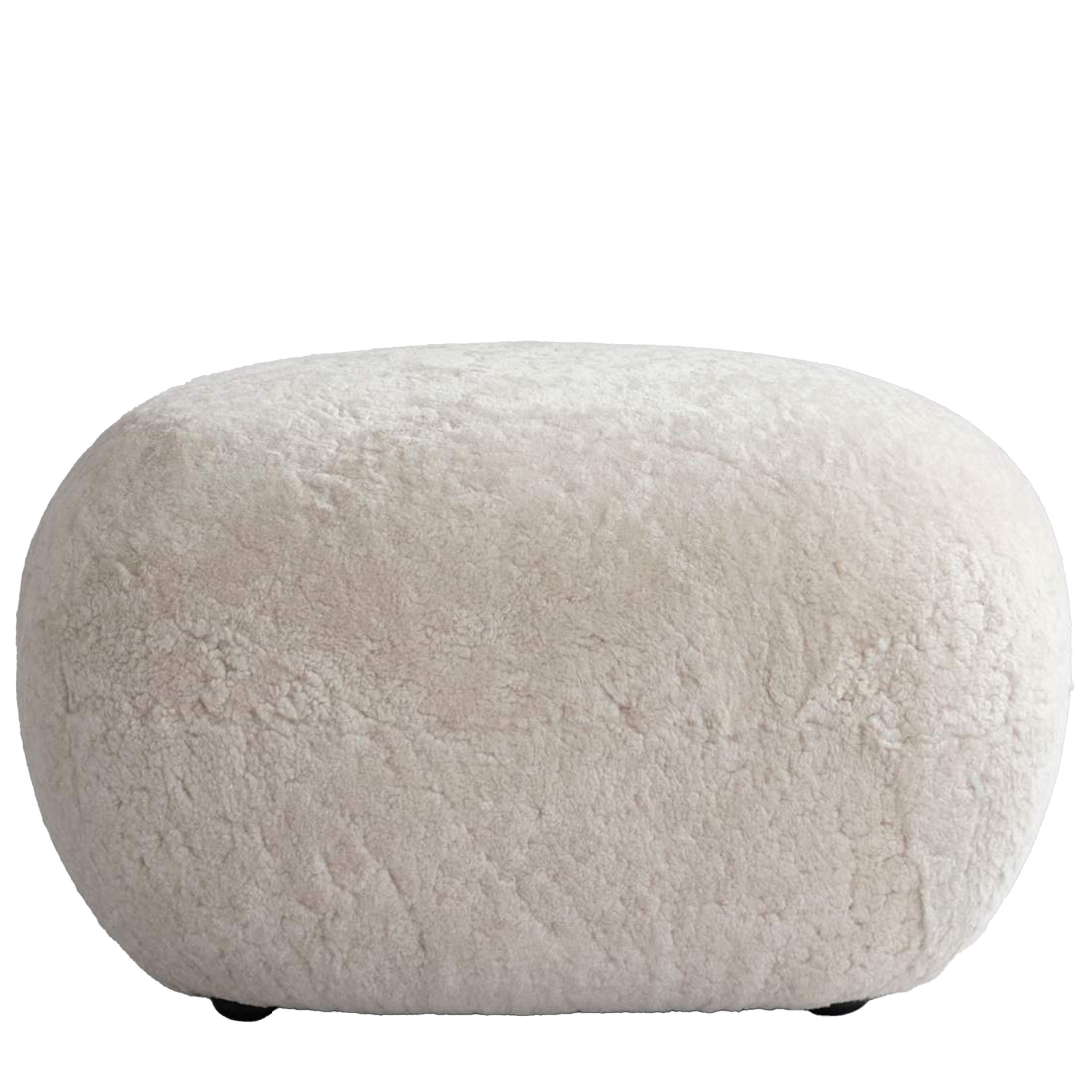 Toe Ottoman Fotpall Sheepskin Sandshell 60x45