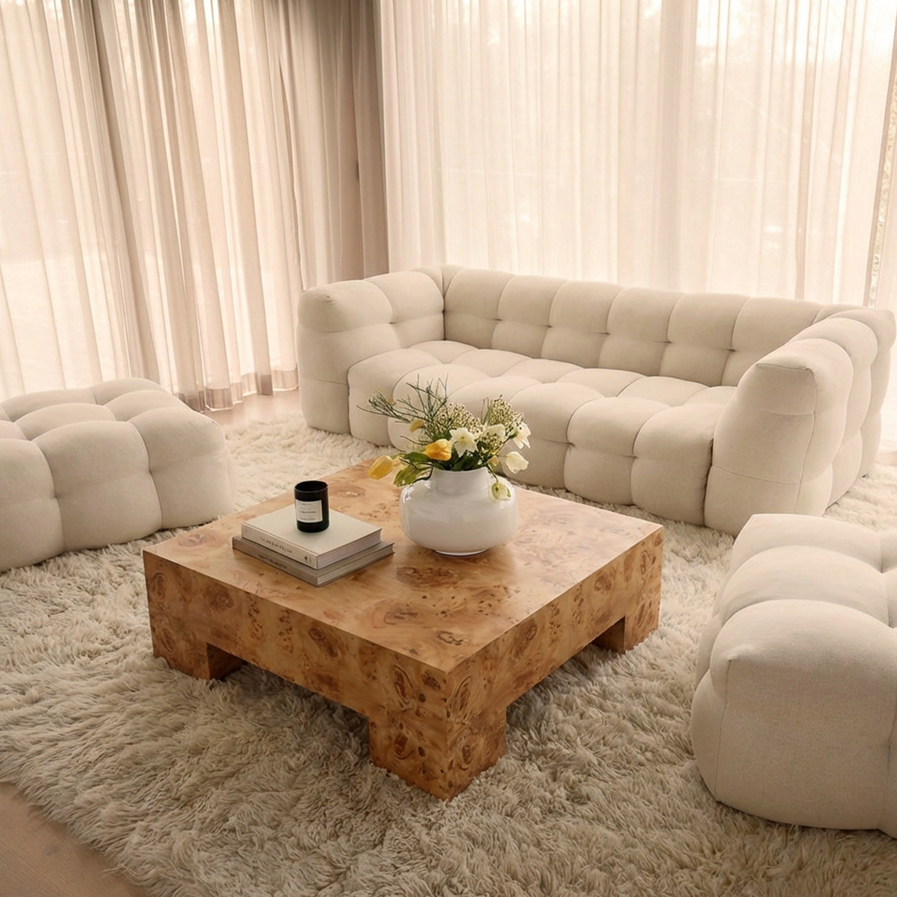 Sleepo Collection Chunky Coffee Table Poplar 90x90