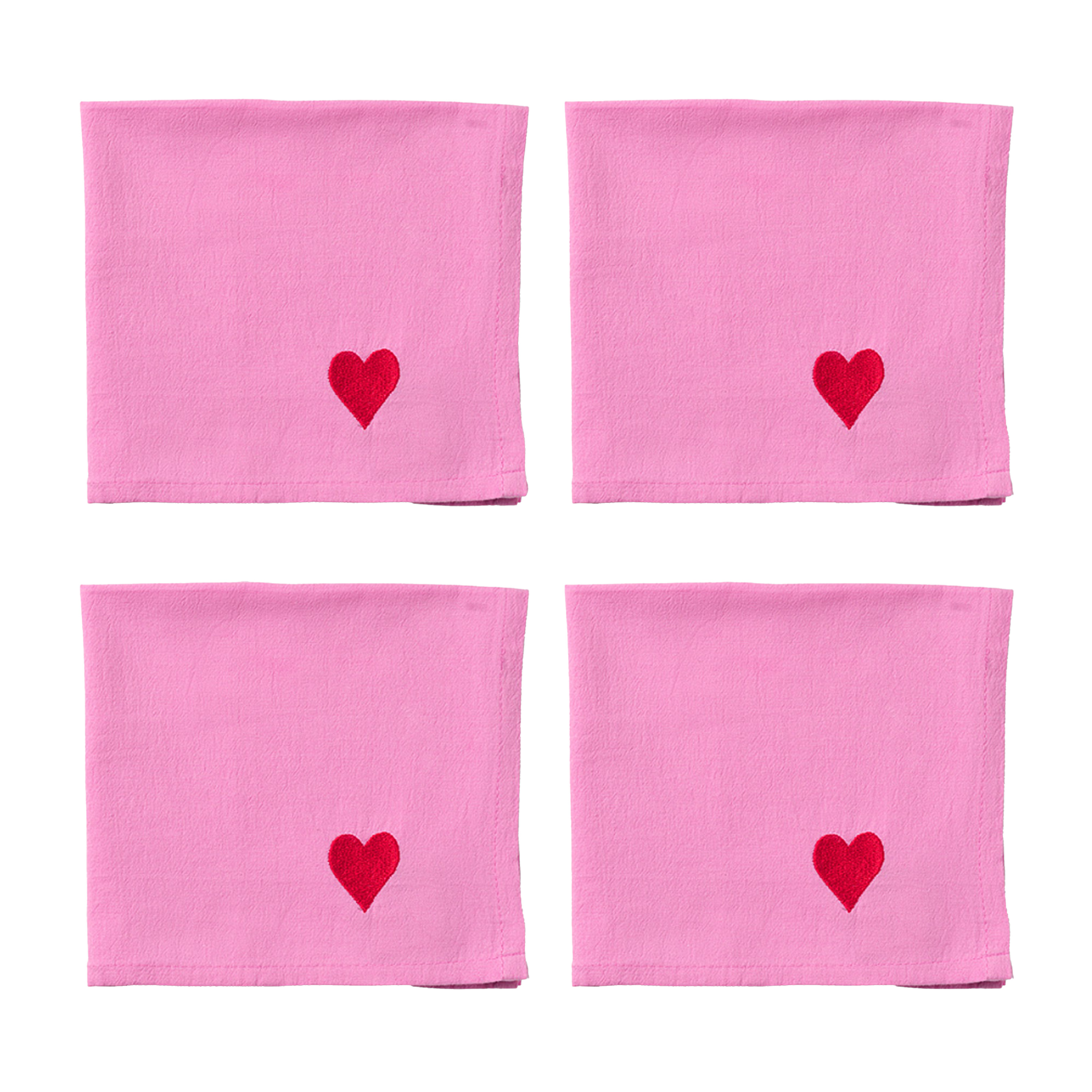 Pink Hearts Servett 4-pack