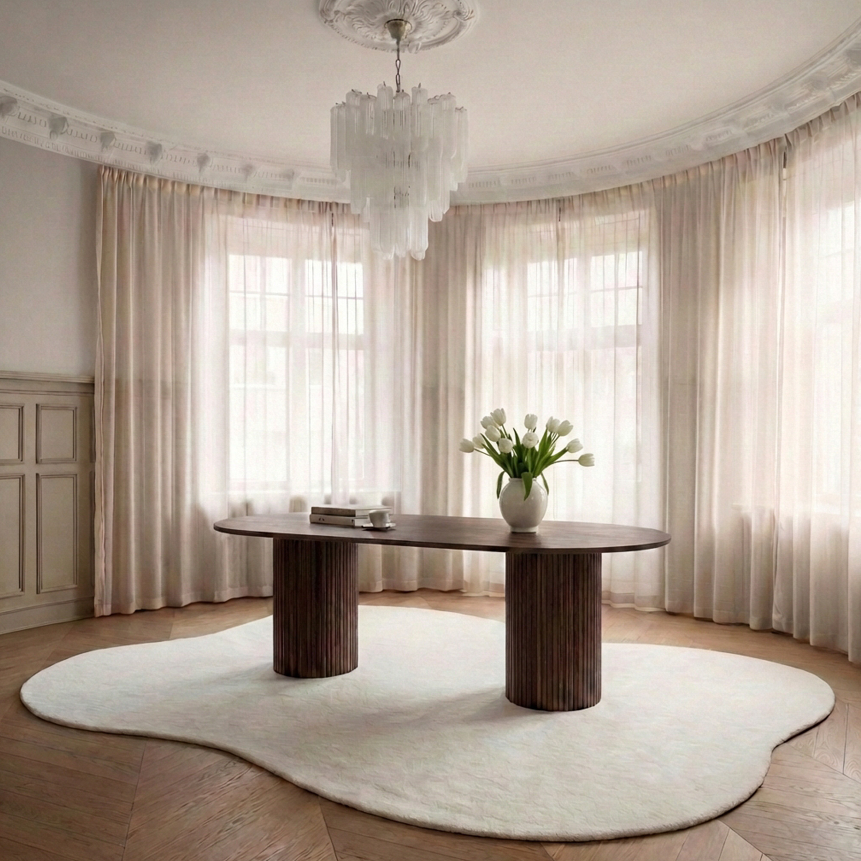 Sleepo Collection Adele Dining Table Brown Stained 220x100