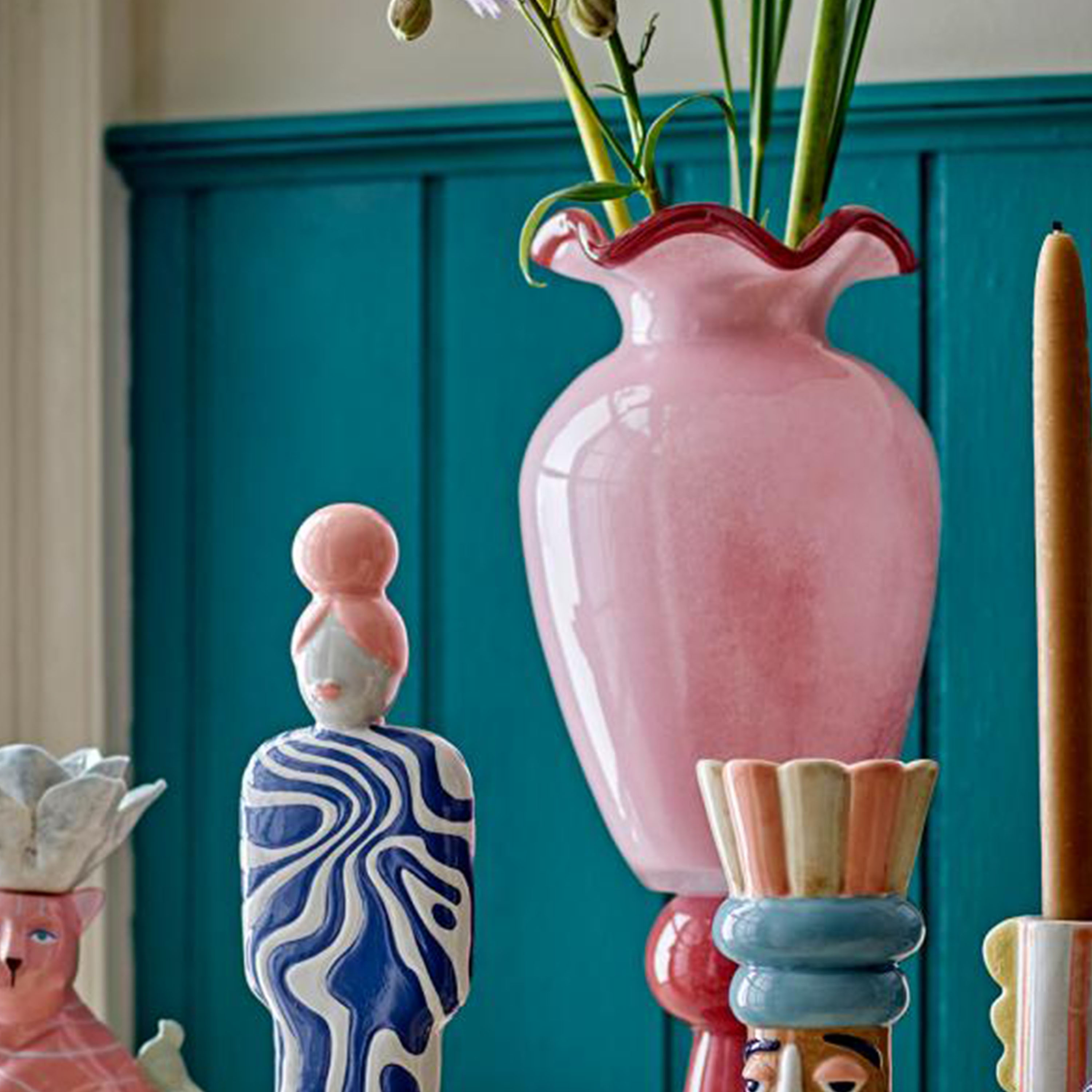 Bloomingville Frills Maljakko Rose 34cm