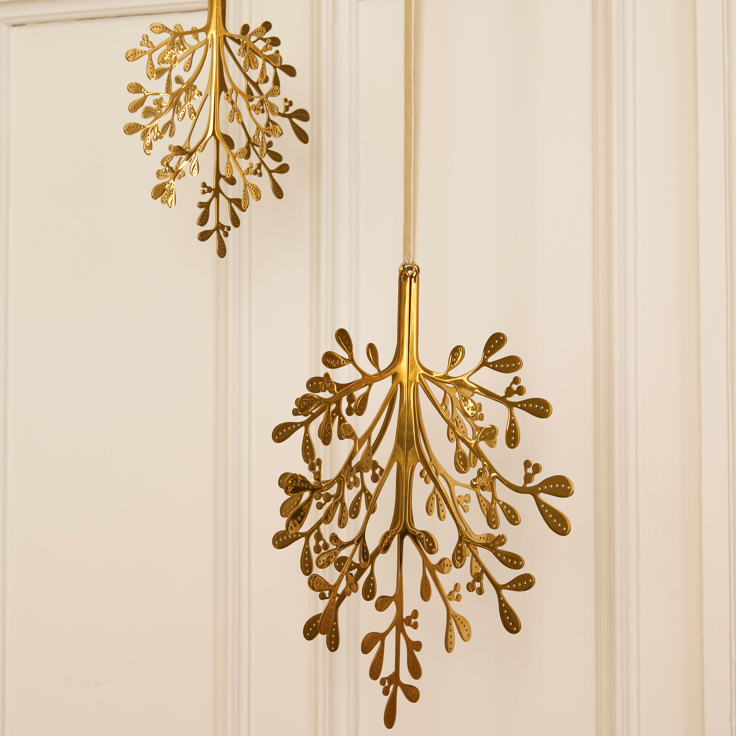 Christmas Deco Mistletoe Koriste Brass 20cm