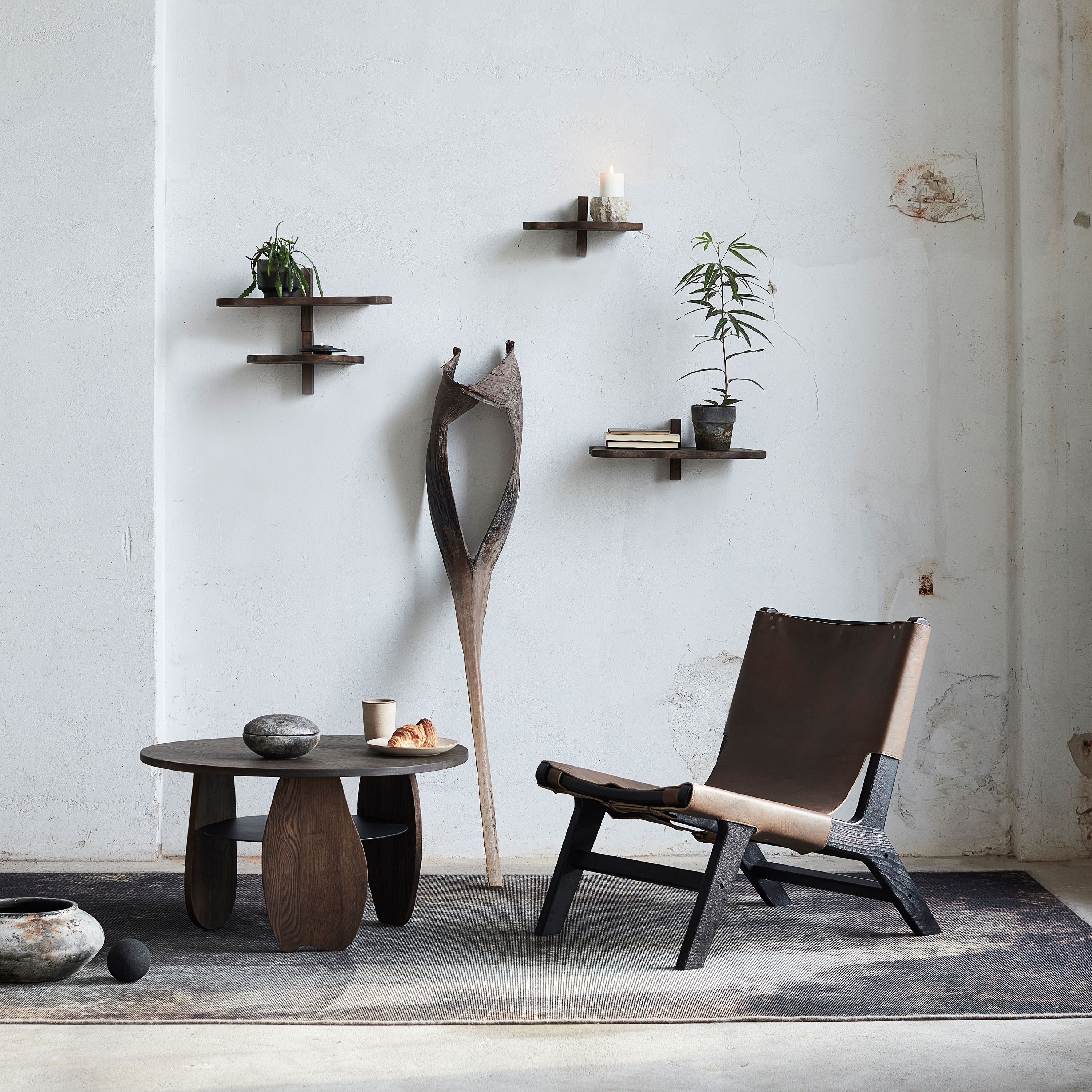 Muubs Ishi Sohvapöytä Dark Oil Oak/Metal Ø80