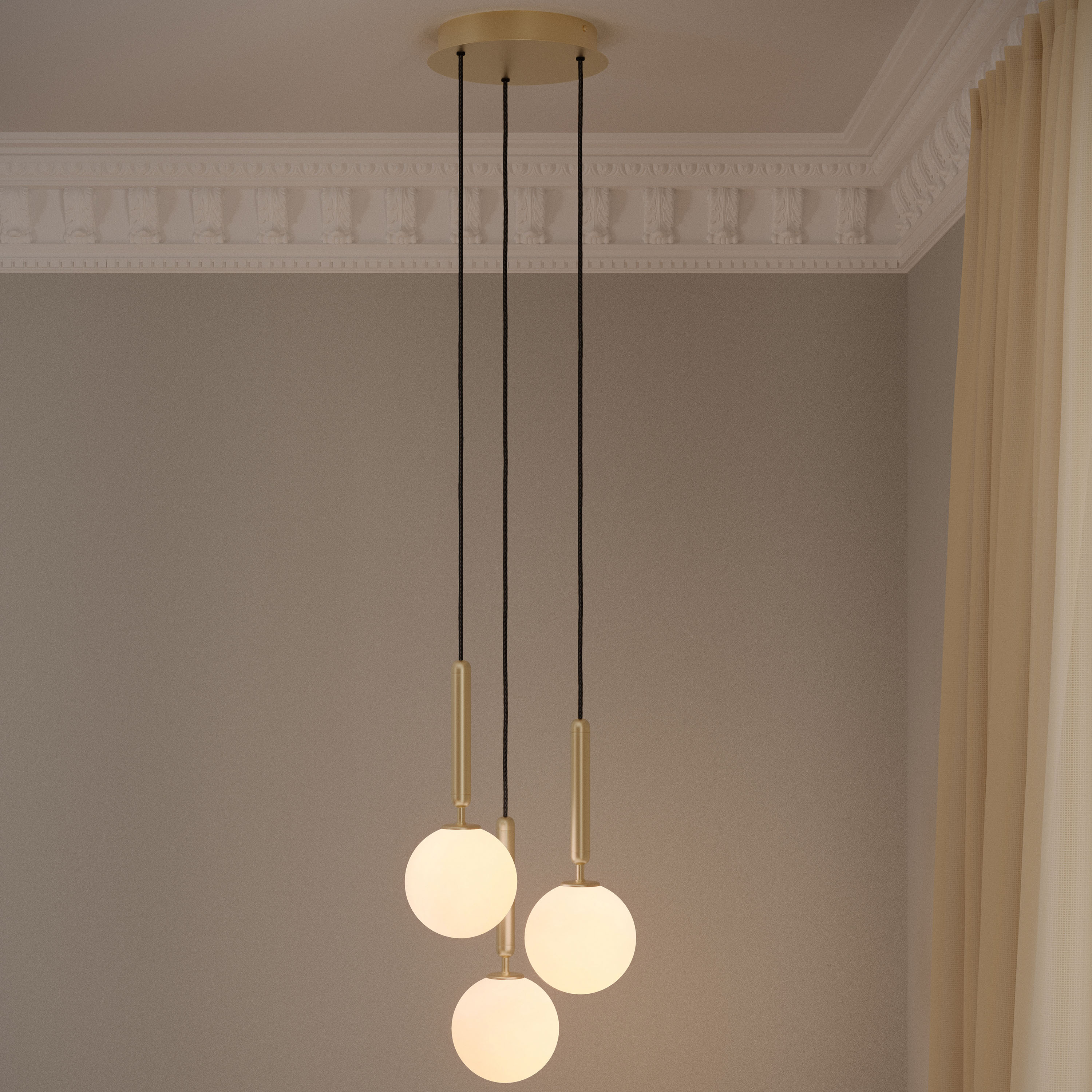 Nuura Miira 3 Taklampa Brass/Opal Ø31