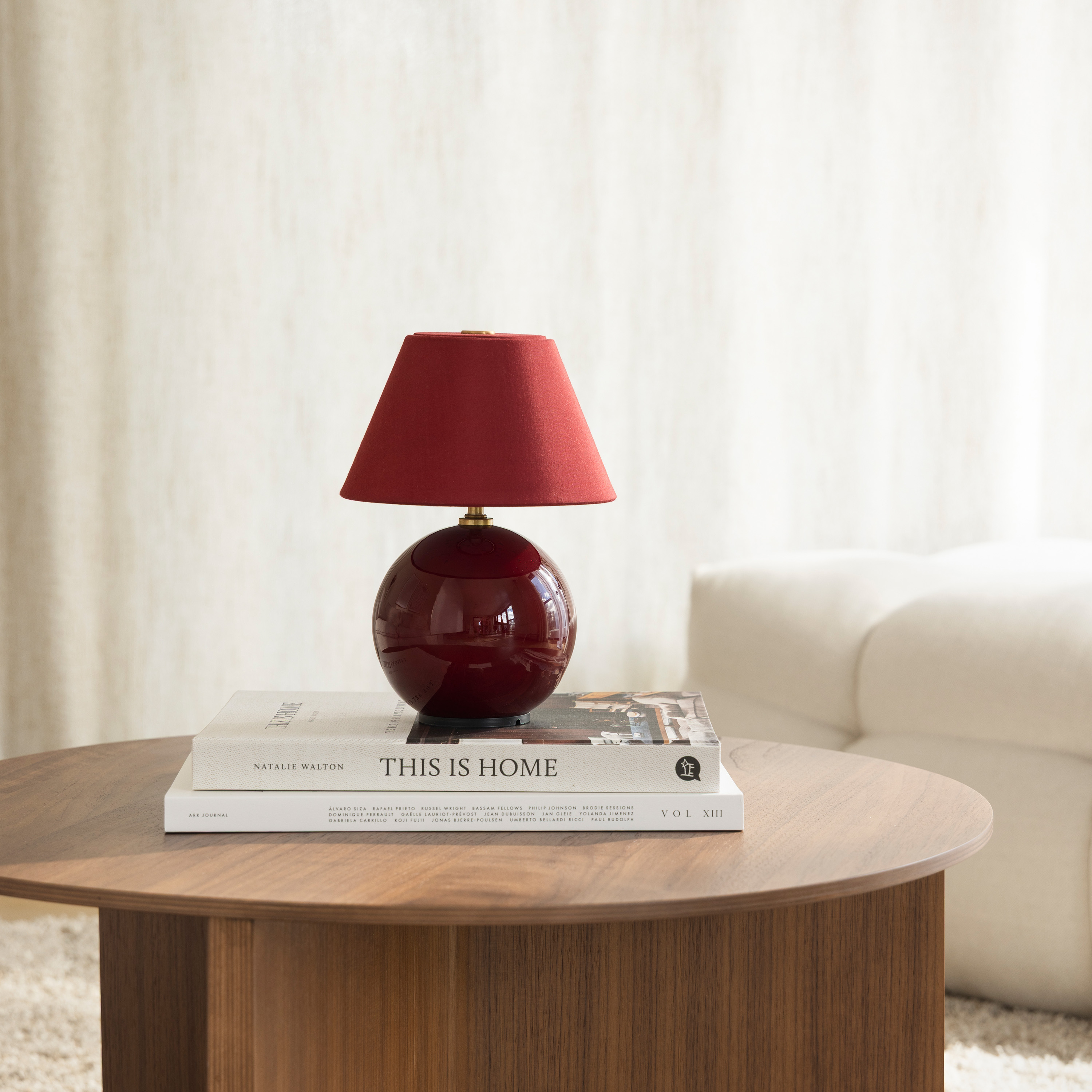 Globen Lighting Iris Portabel Bordslampa Burgundy