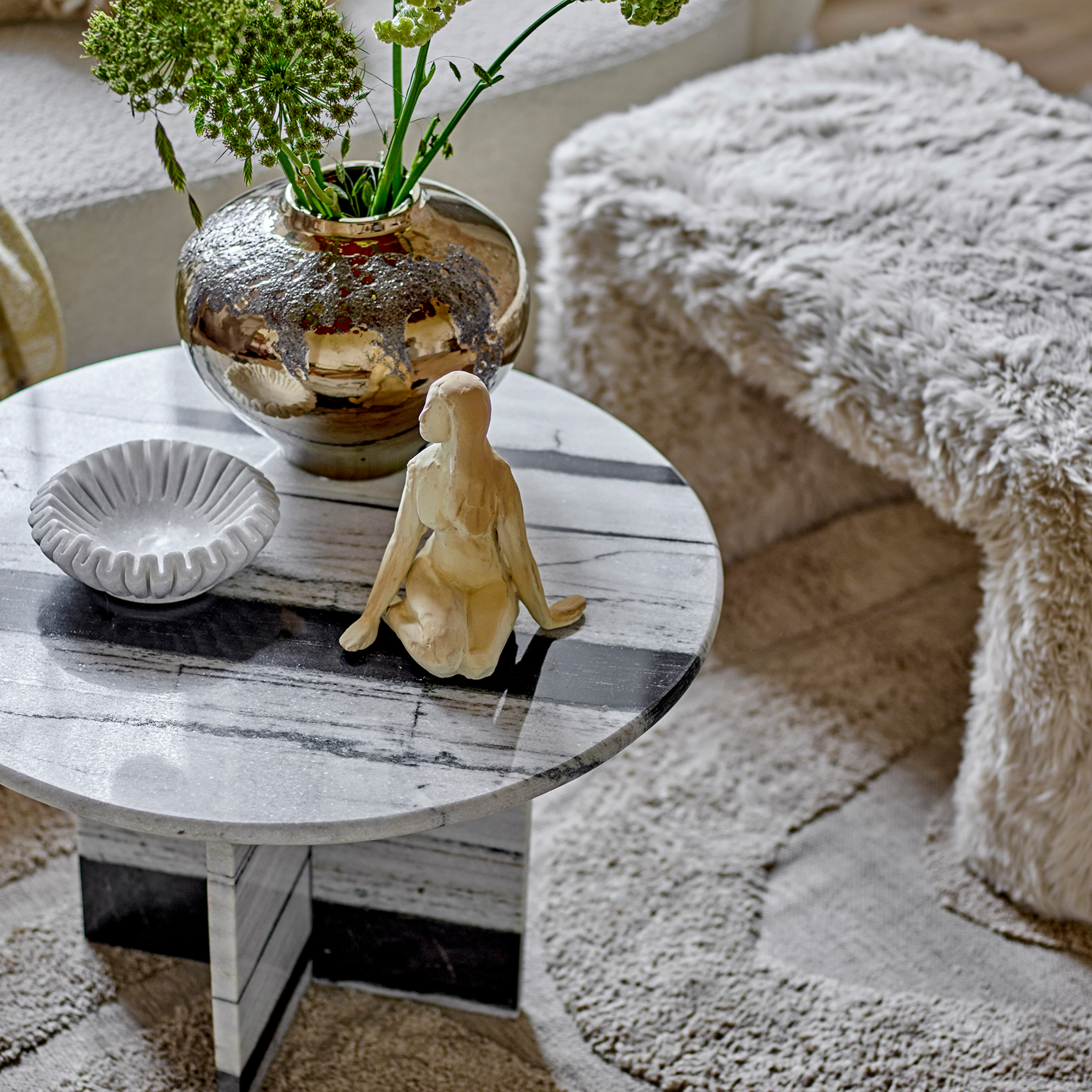 Bloomingville Harmonia Skål Marmor White Ø17