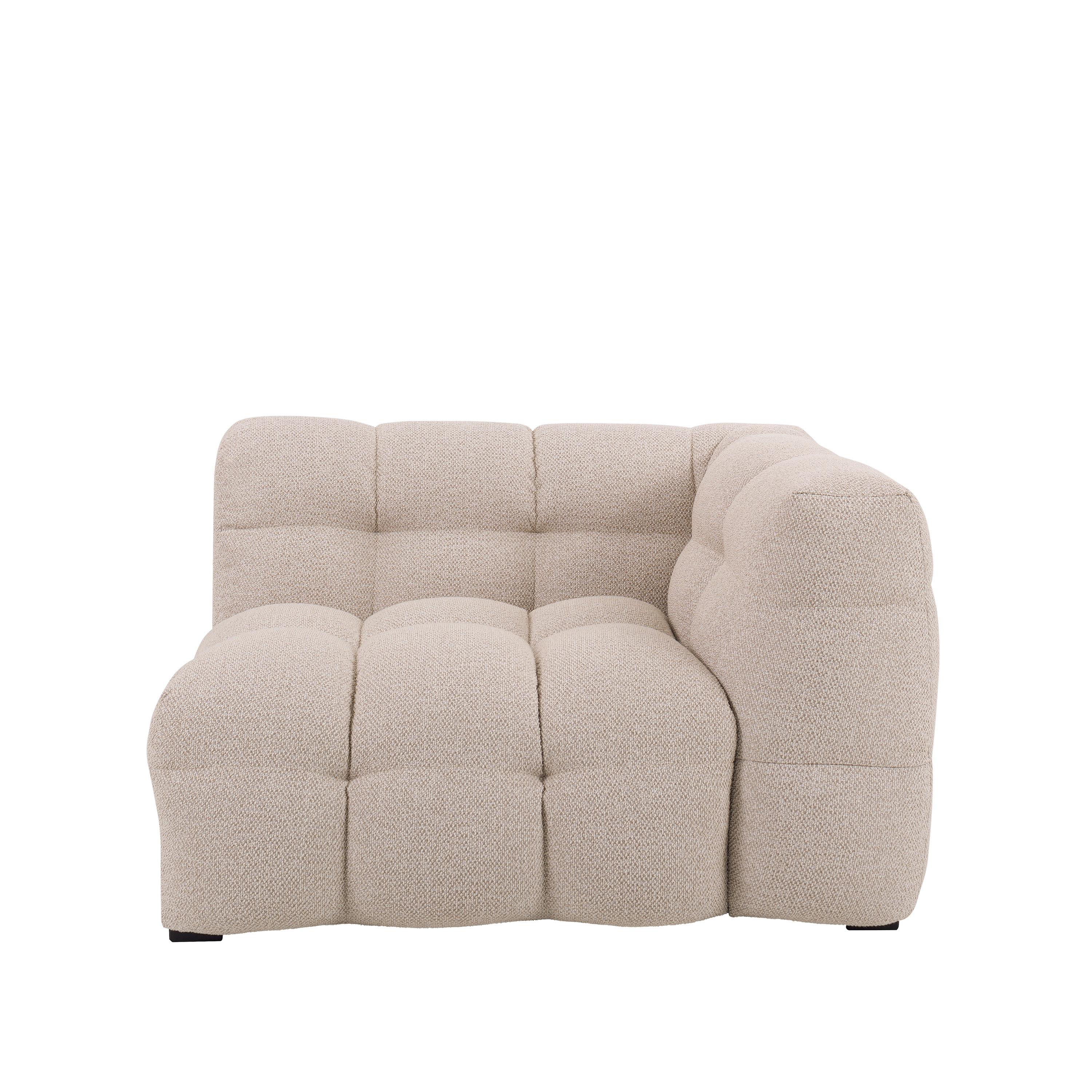 Sleepo Collection Billie 1-Seters Sofa Modul Høyre Armlene Beige Bouclé 118cm
