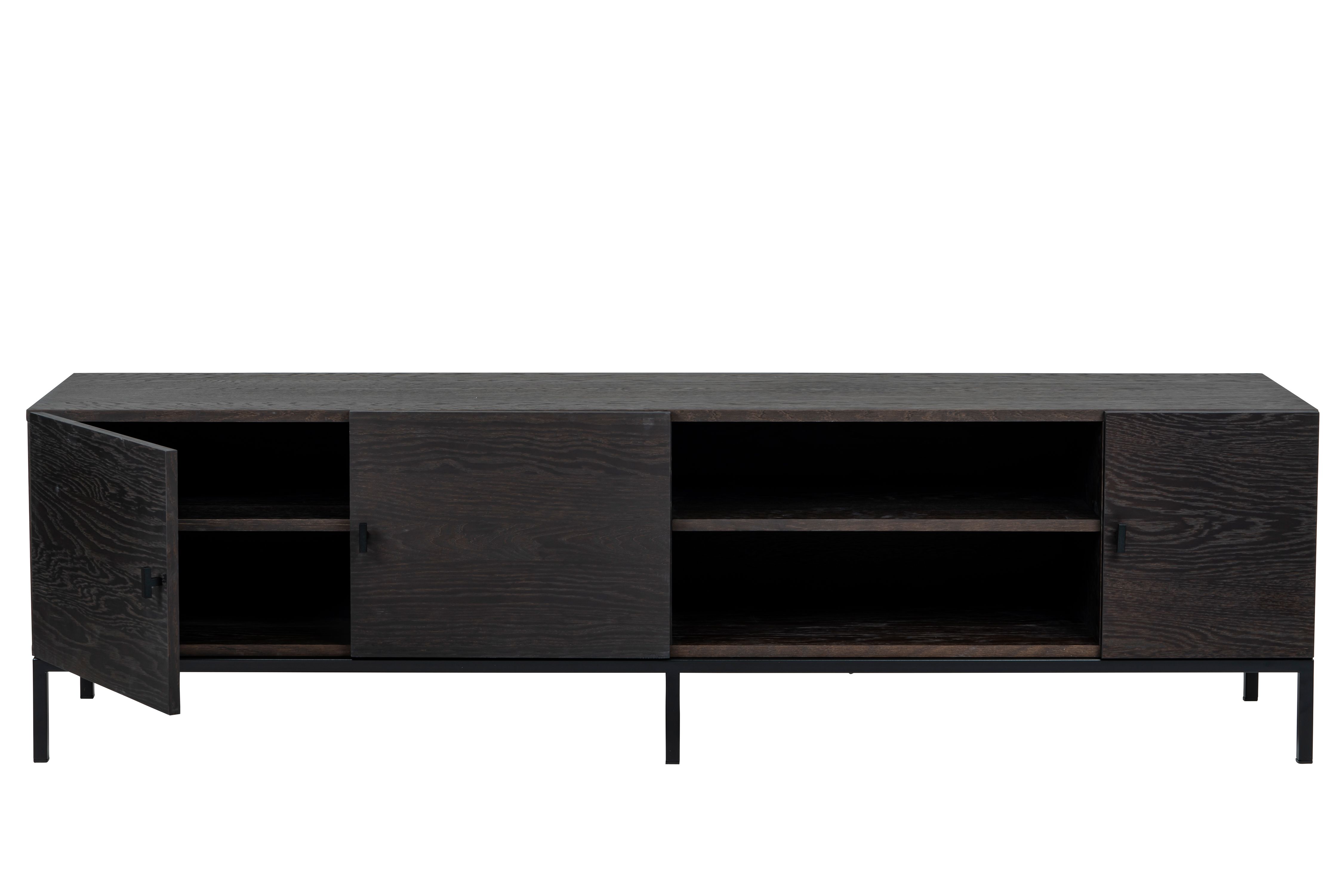 Nordic Home Almina TV-Bänk Brunbetsad Ek/Svart