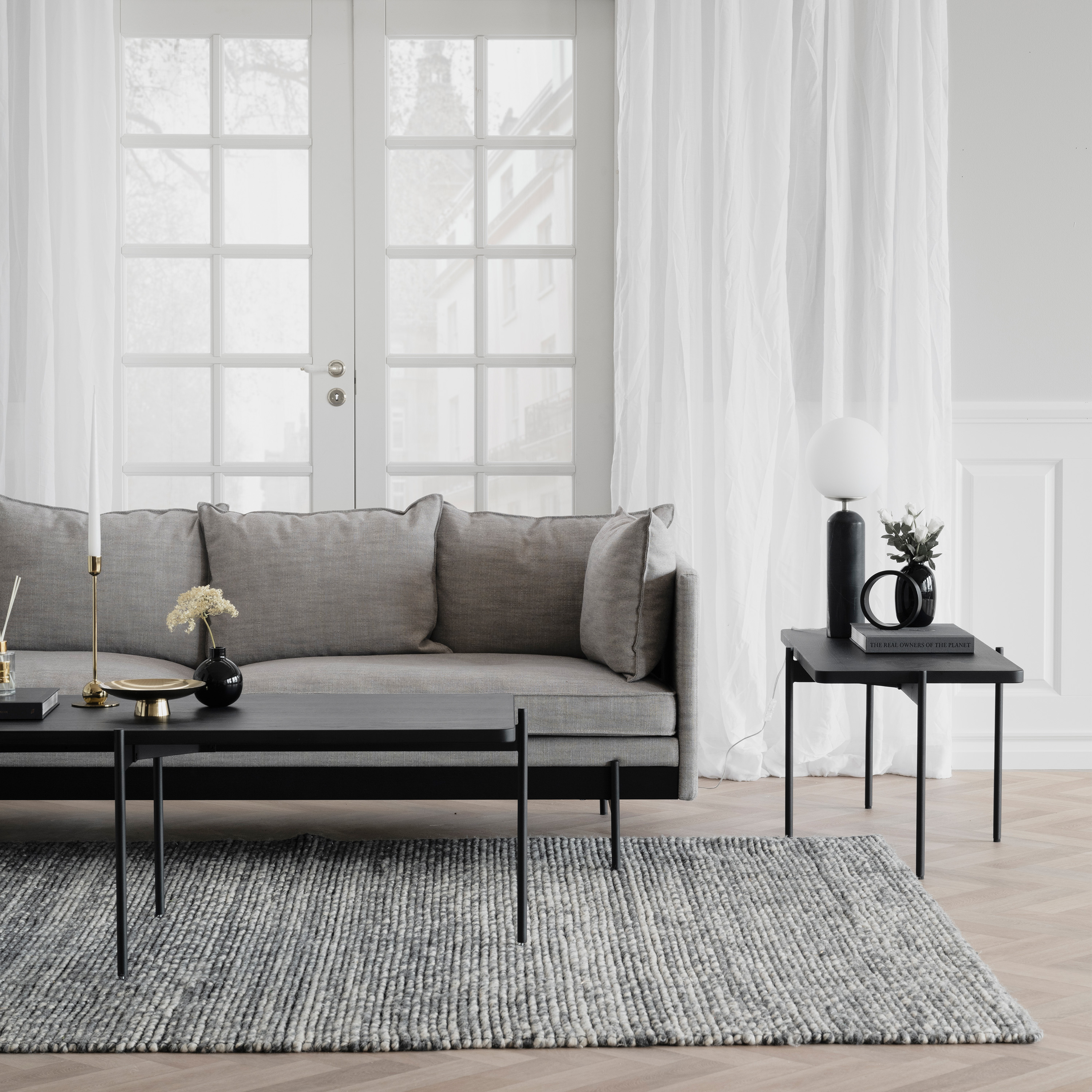 Rowico Home Shelton Couchtisch Schwarz 145x60cm