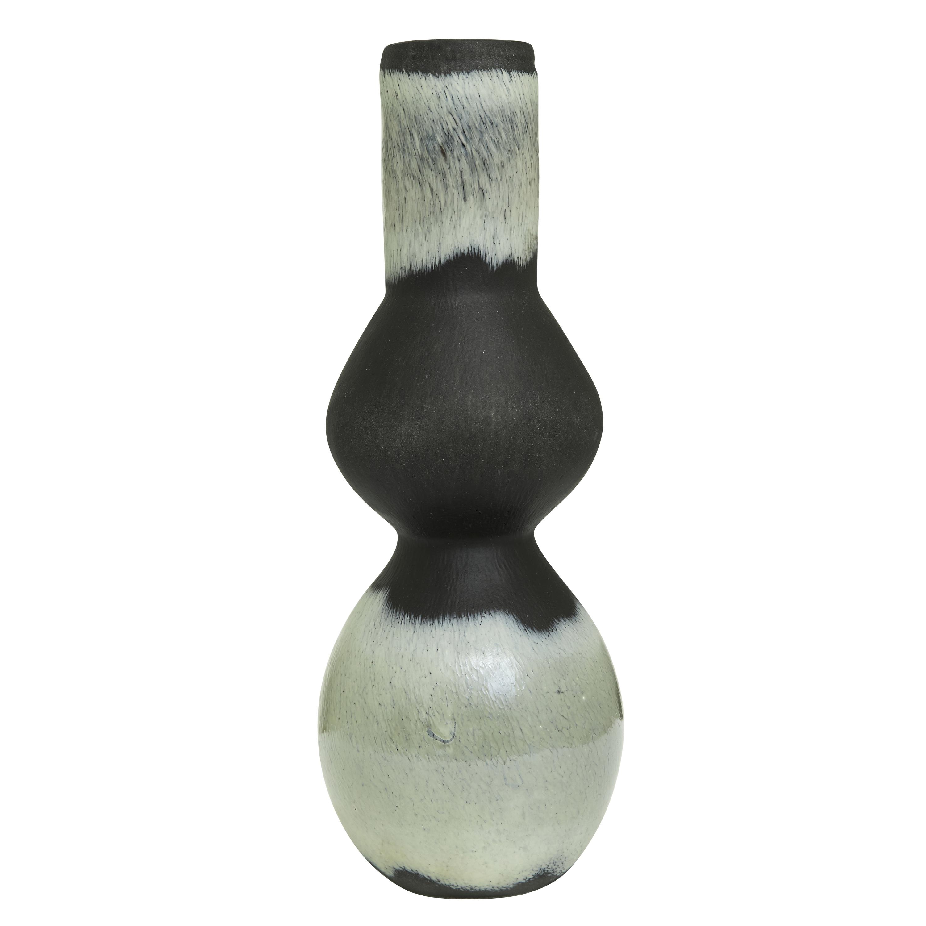 Ombre Vas Glas Black/White 34cm