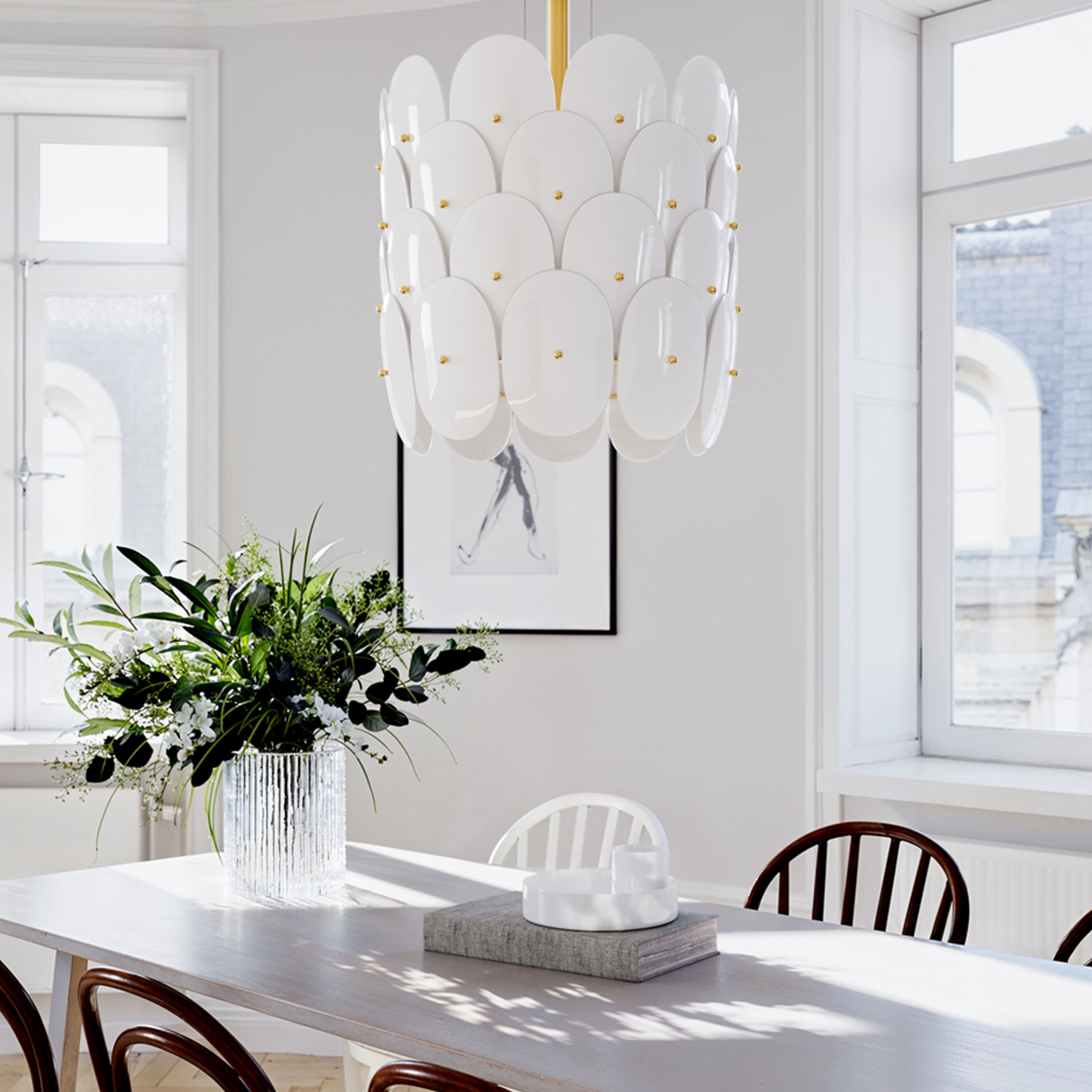 By Rydéns Omlott Taklampa Vit/Mässing Ø50