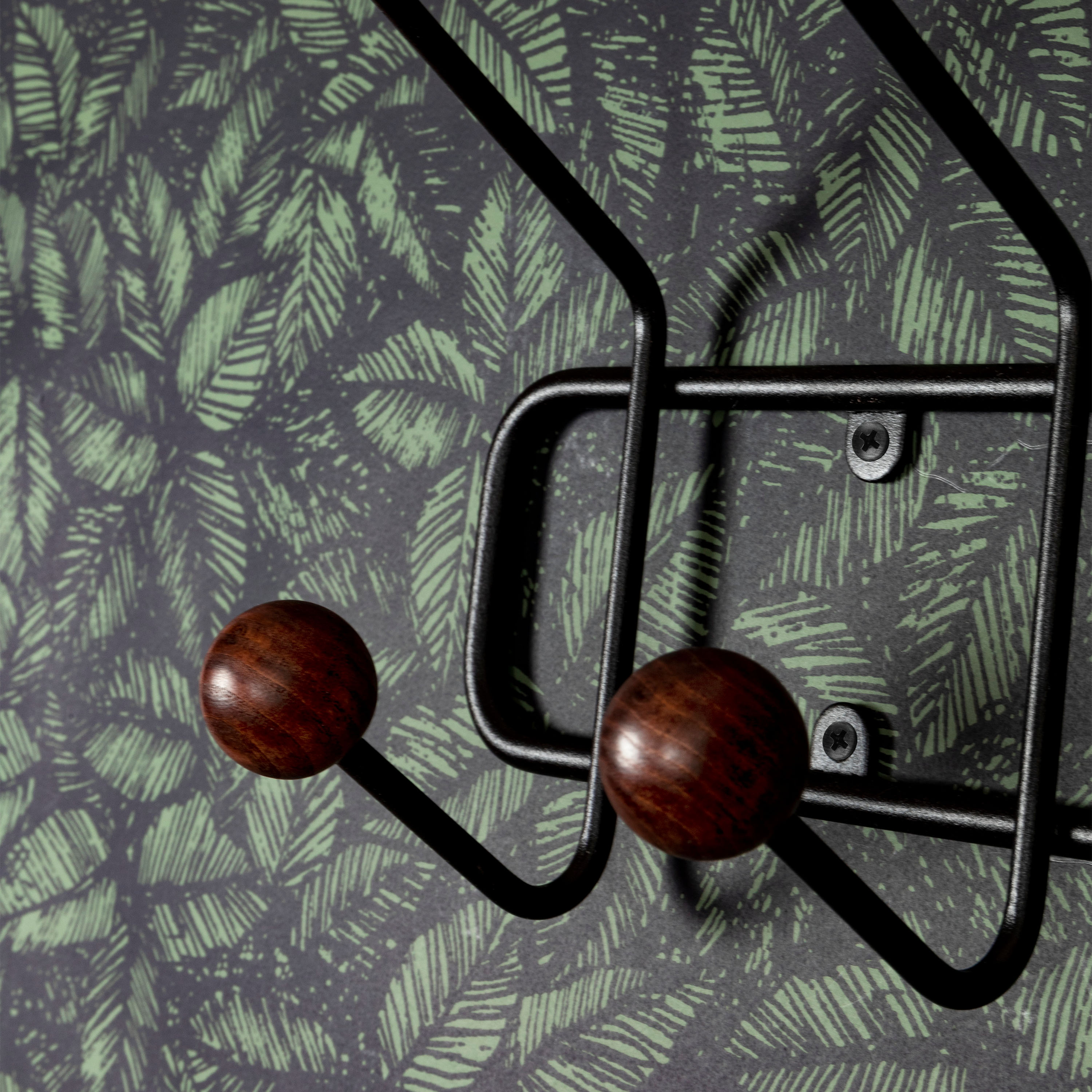 Maze Bill Horizontal Coat Rack Black/Walnut Hue 102cm