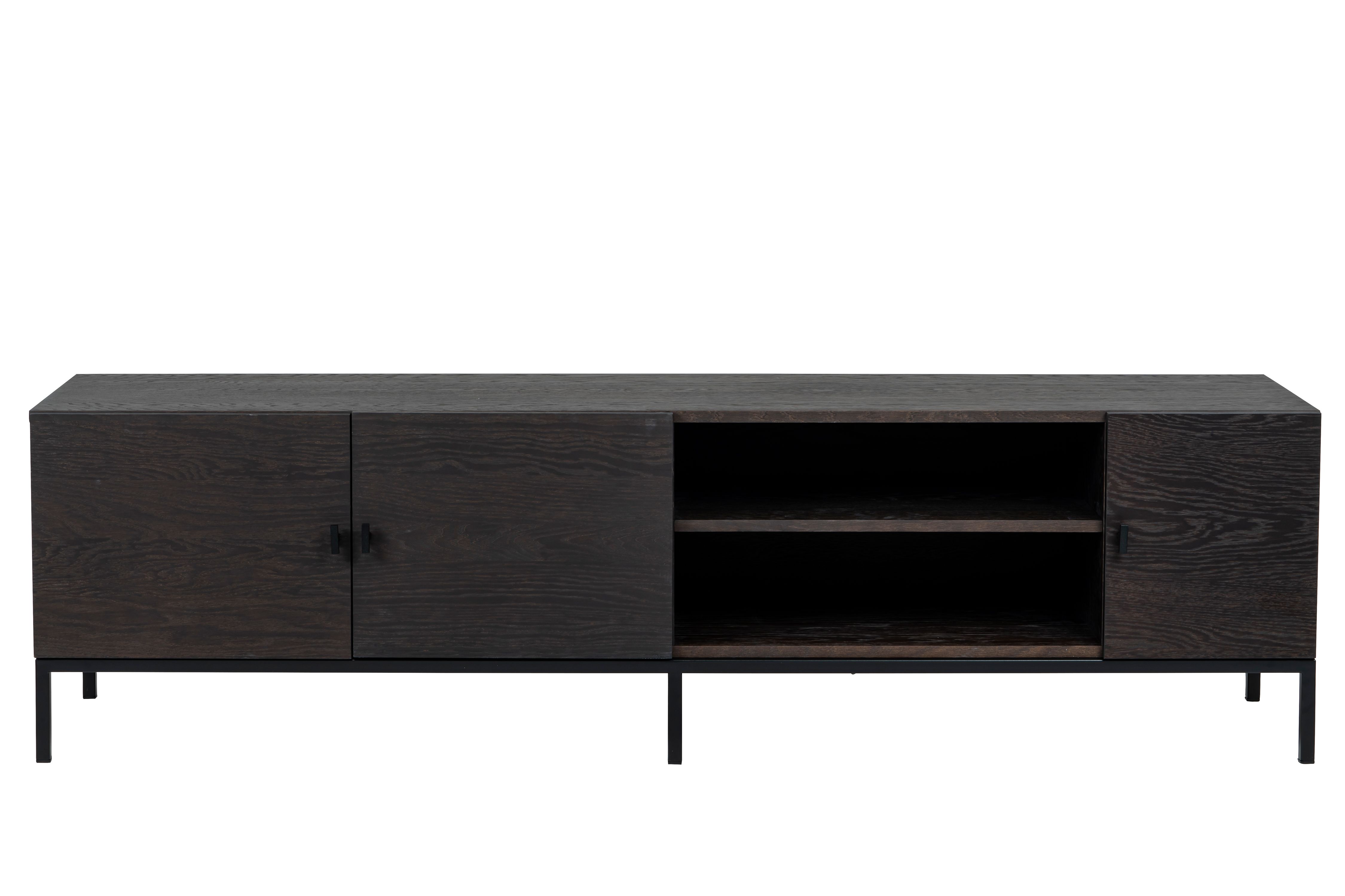 Almina TV-Bänk Brunbetsad Ek/Svart