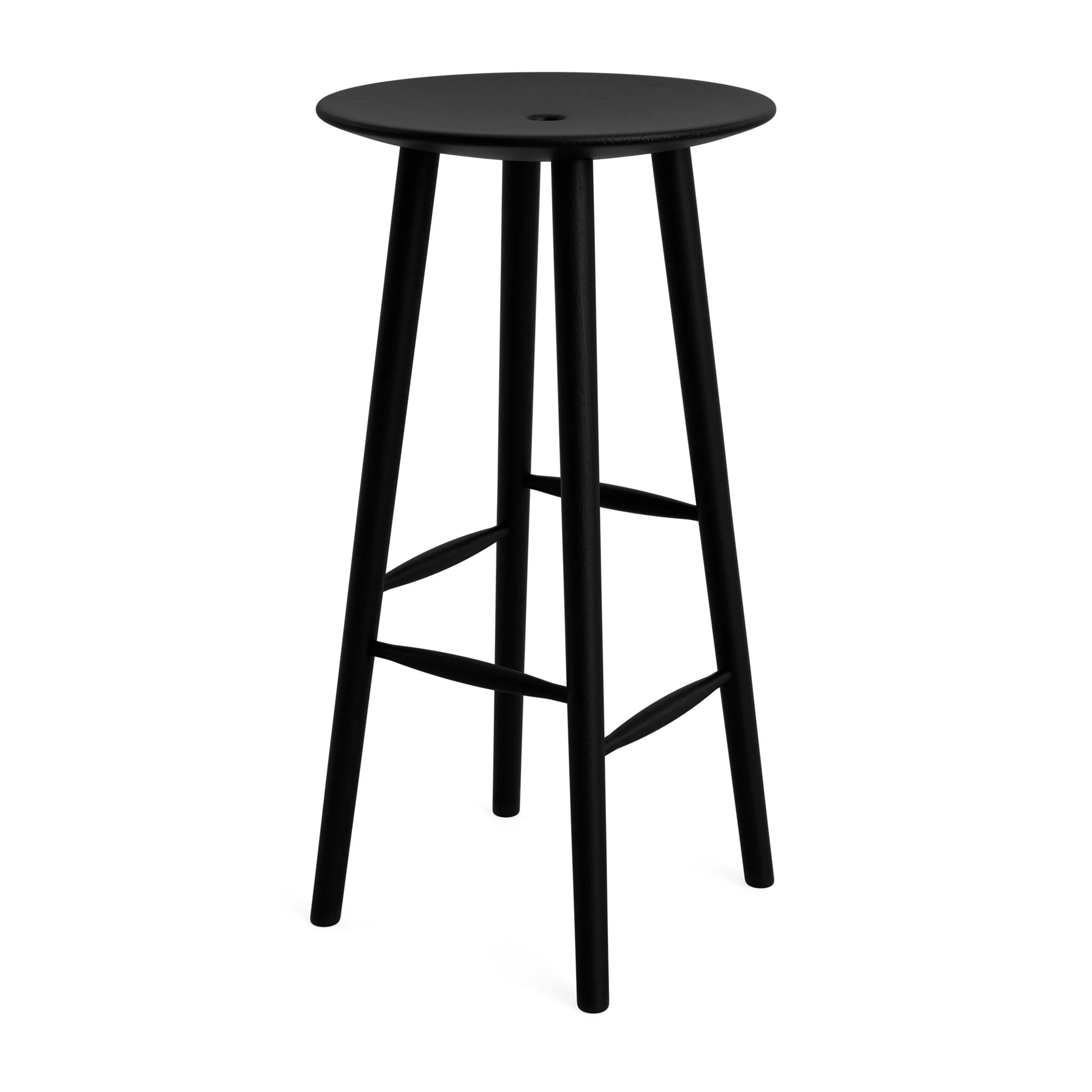 DiVolo Barhocker Schwarz Gebeizte Eiche 75cm