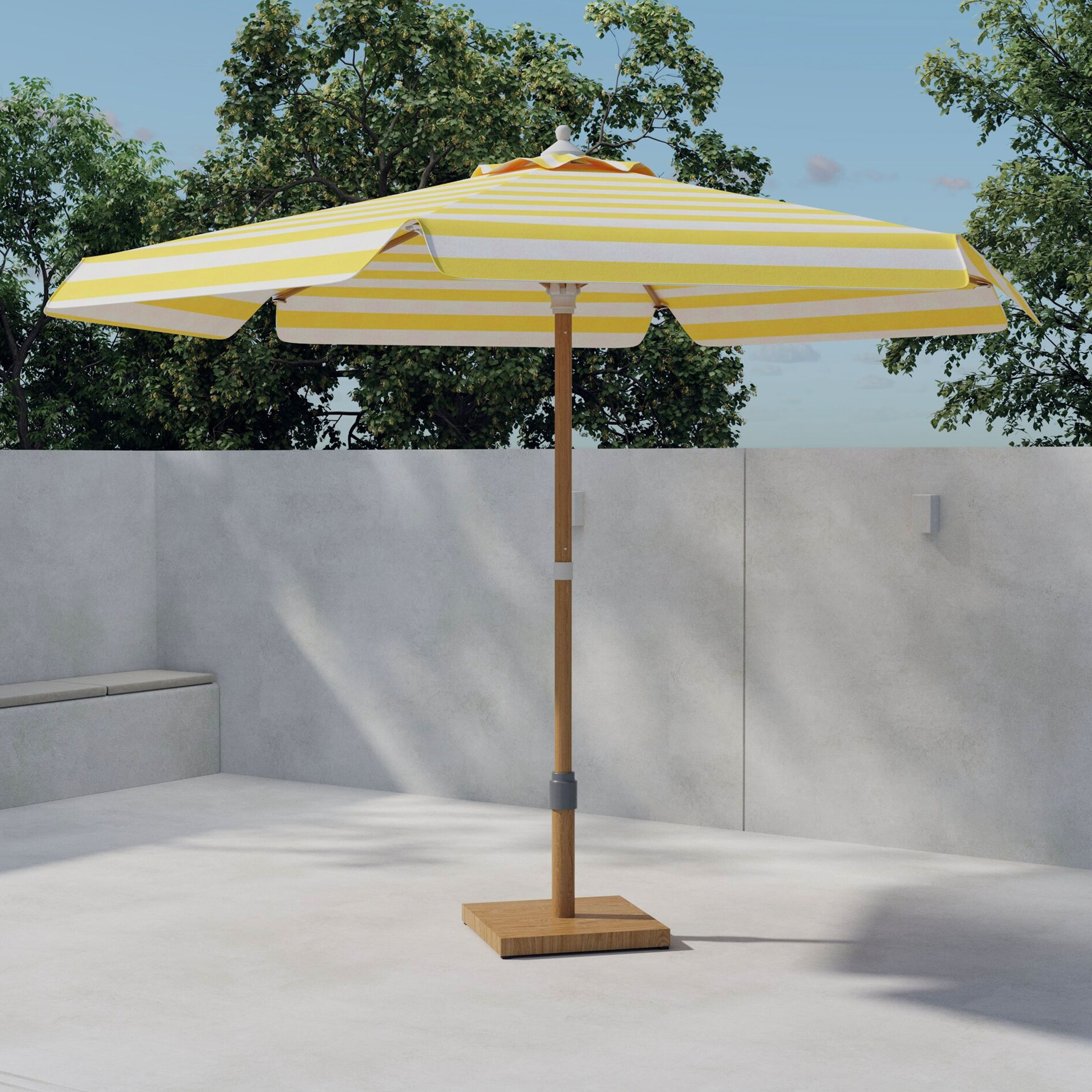 Venture Home Cerox Parasoll Yellow/White Ø270