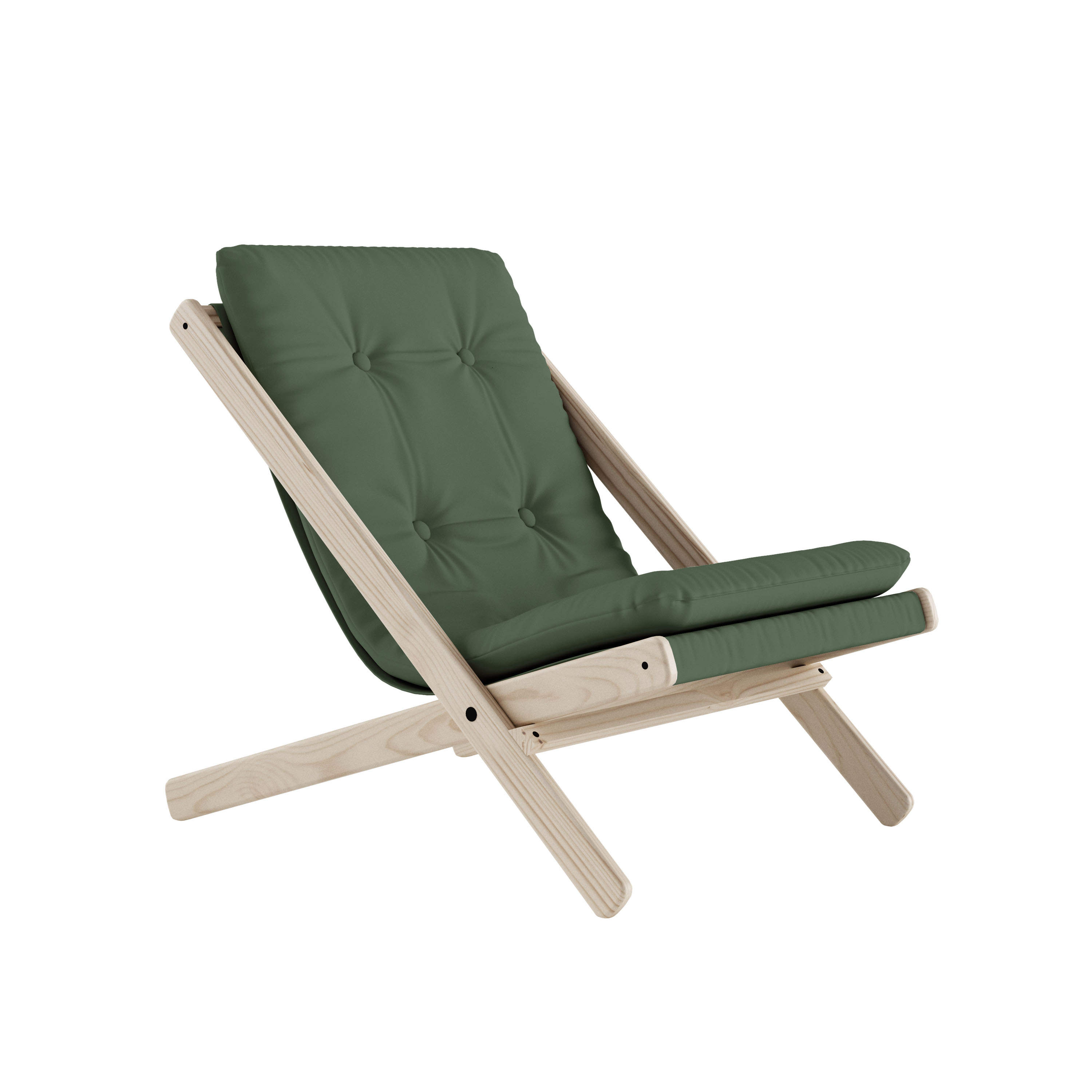 Boogie Loungestol Natur/Olive Green