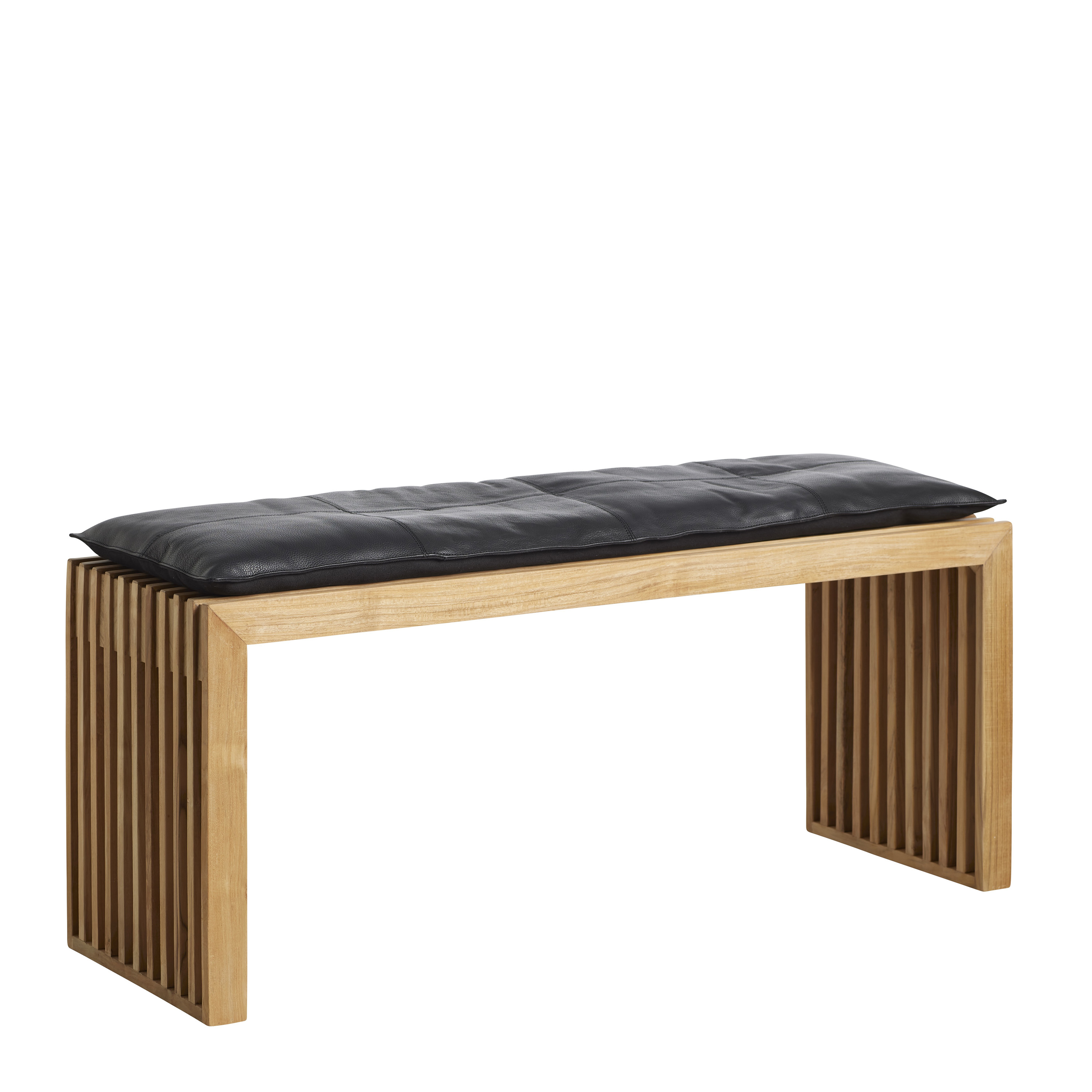 Rib Bank Teak/Schwarz 104cm