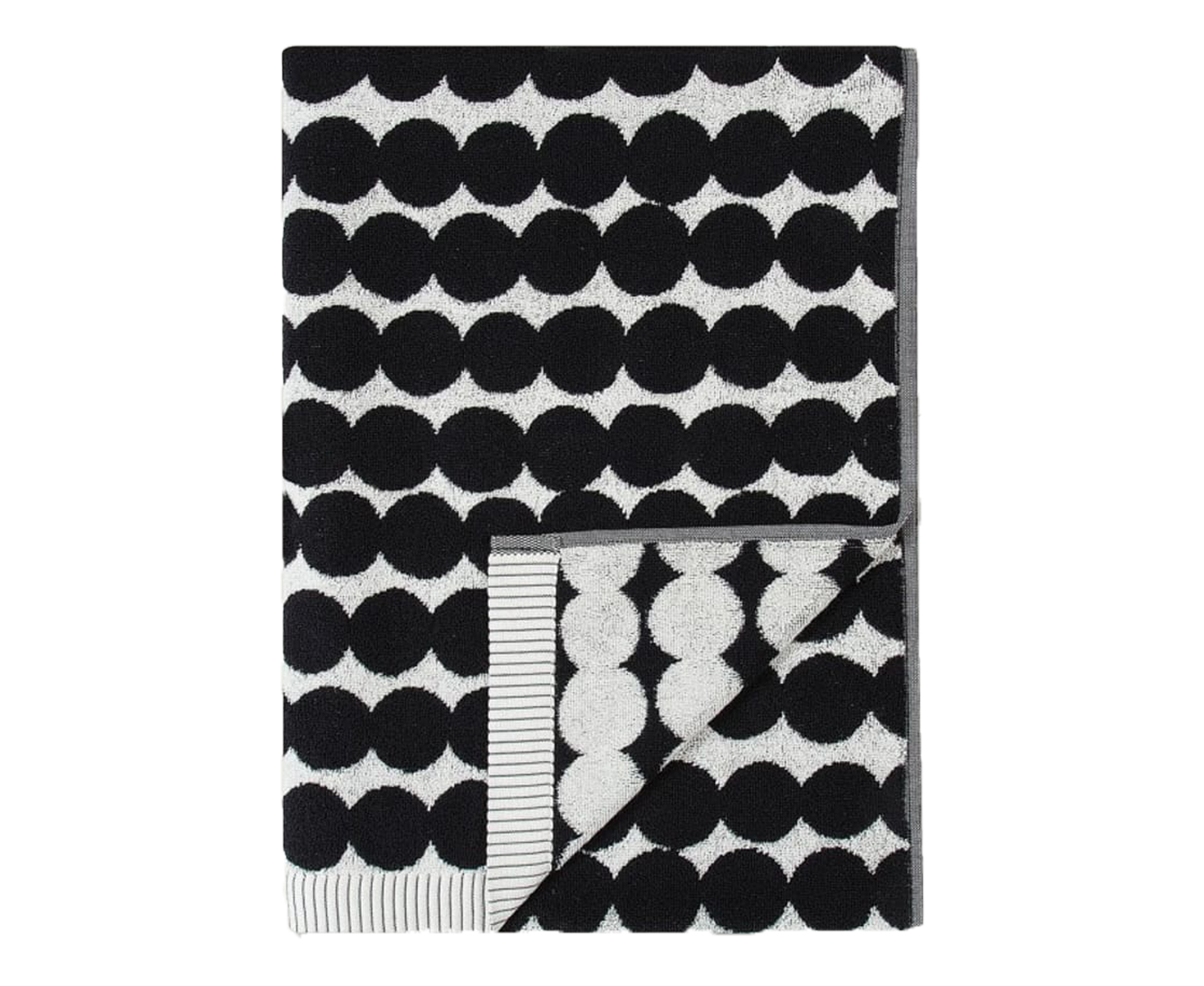 Marimekko - Räsymatto Handduk Svart/Vit 70x150