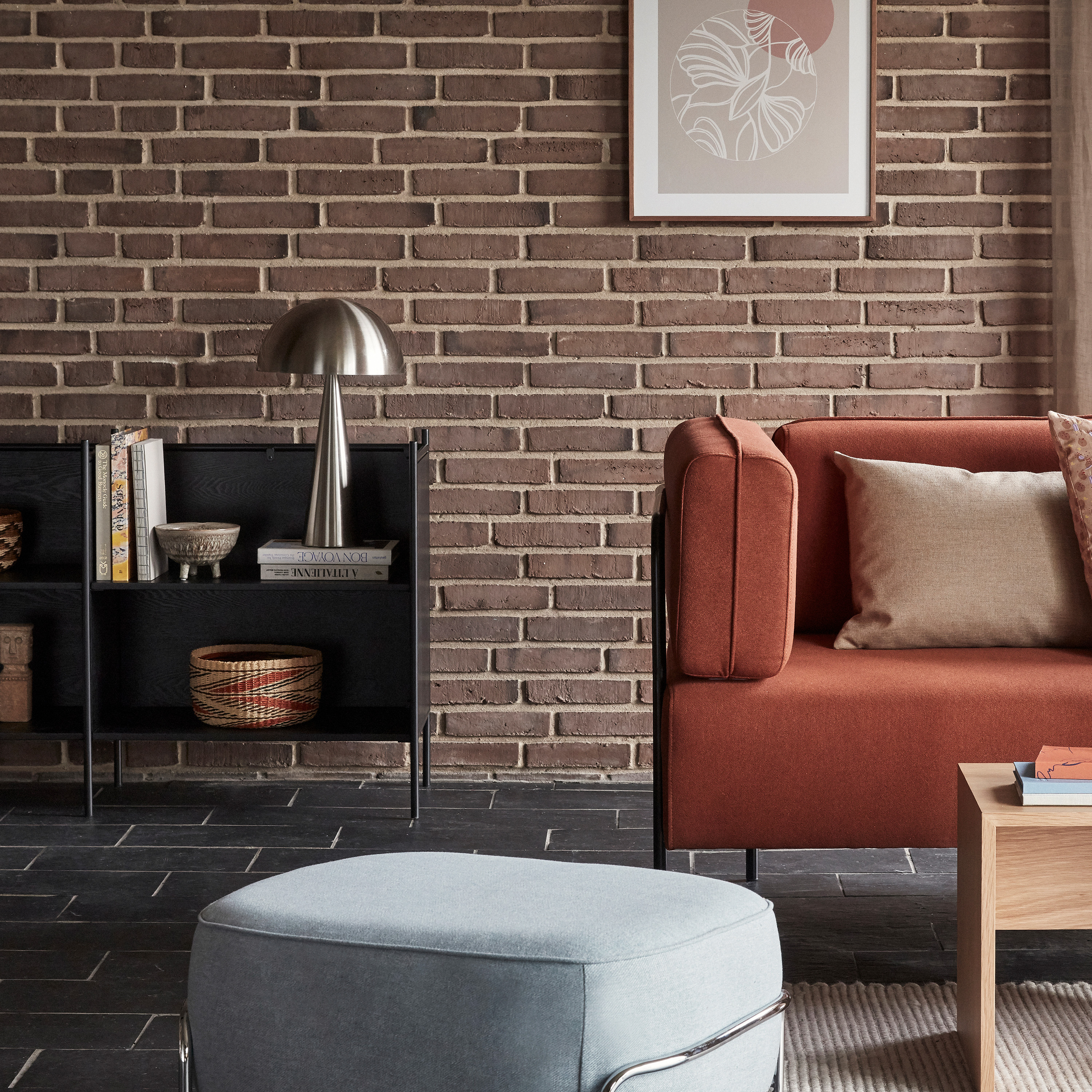 Hübsch Mush Bordlampe Nikkel 52cm