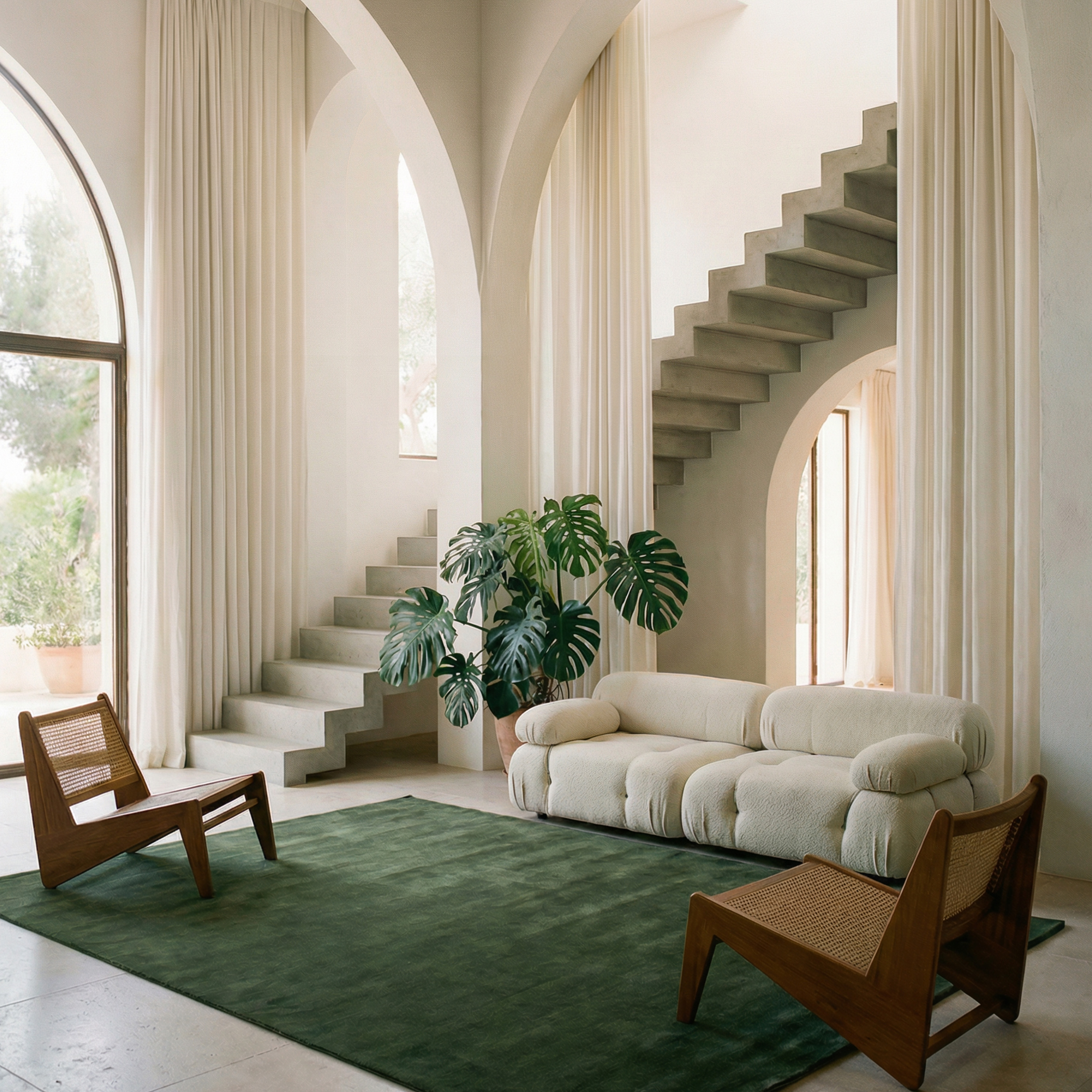 Classic Collection Solid Ullmatta Skogsgrön 170x230