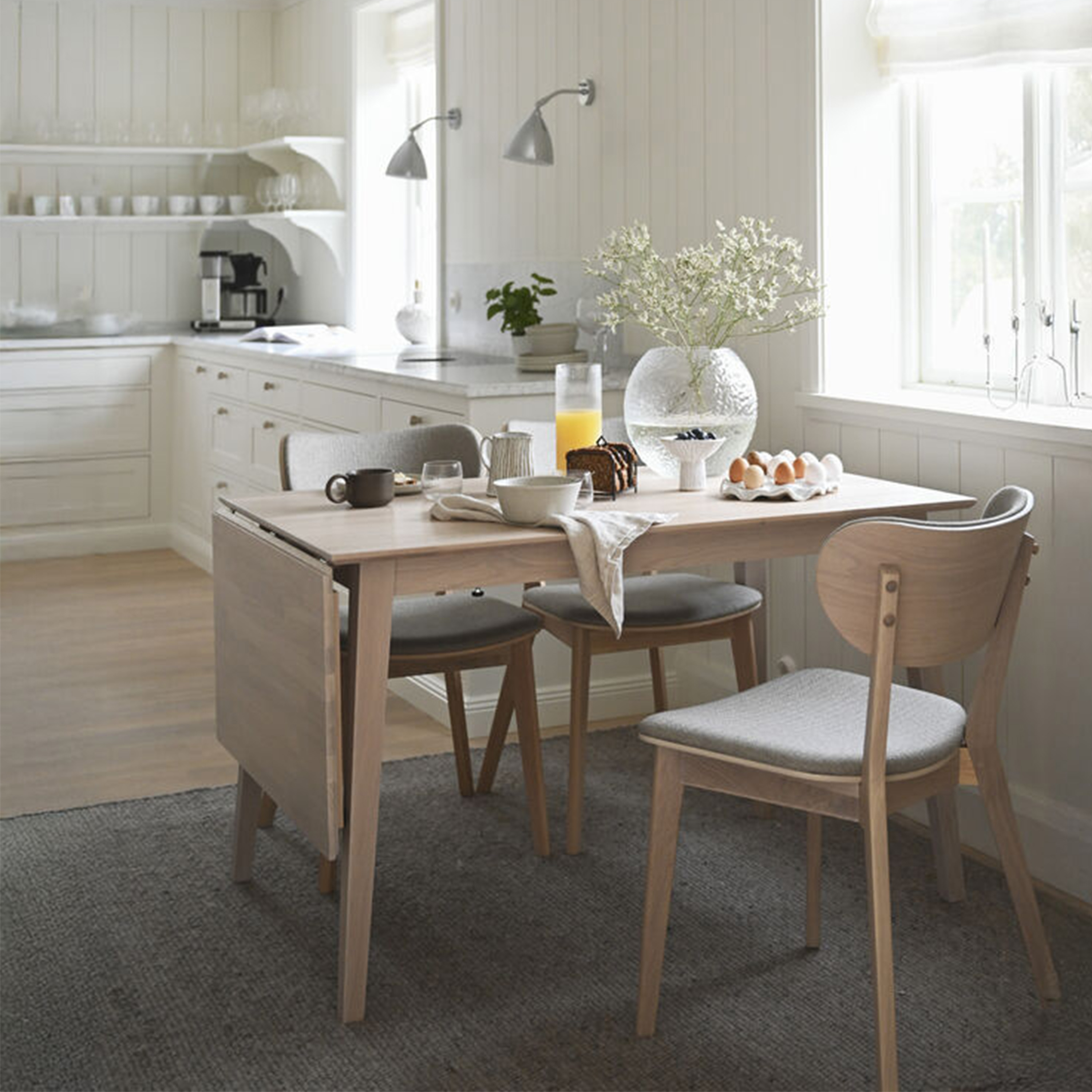 Rowico Home Filippa Klappbarer Tisch, weiß pigmentiert, 120 cm