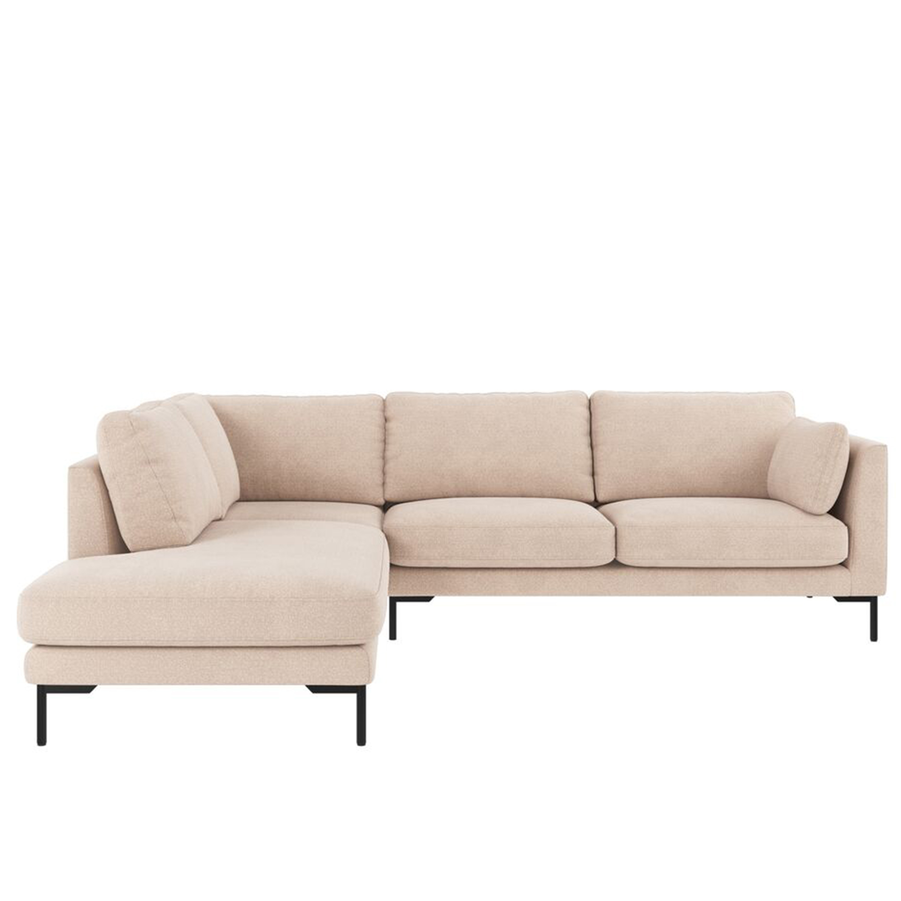 Rowico Home - Corwin 2,5+2,5-Sitzer Ecksofa Links Beige - Schwarz - Sofas