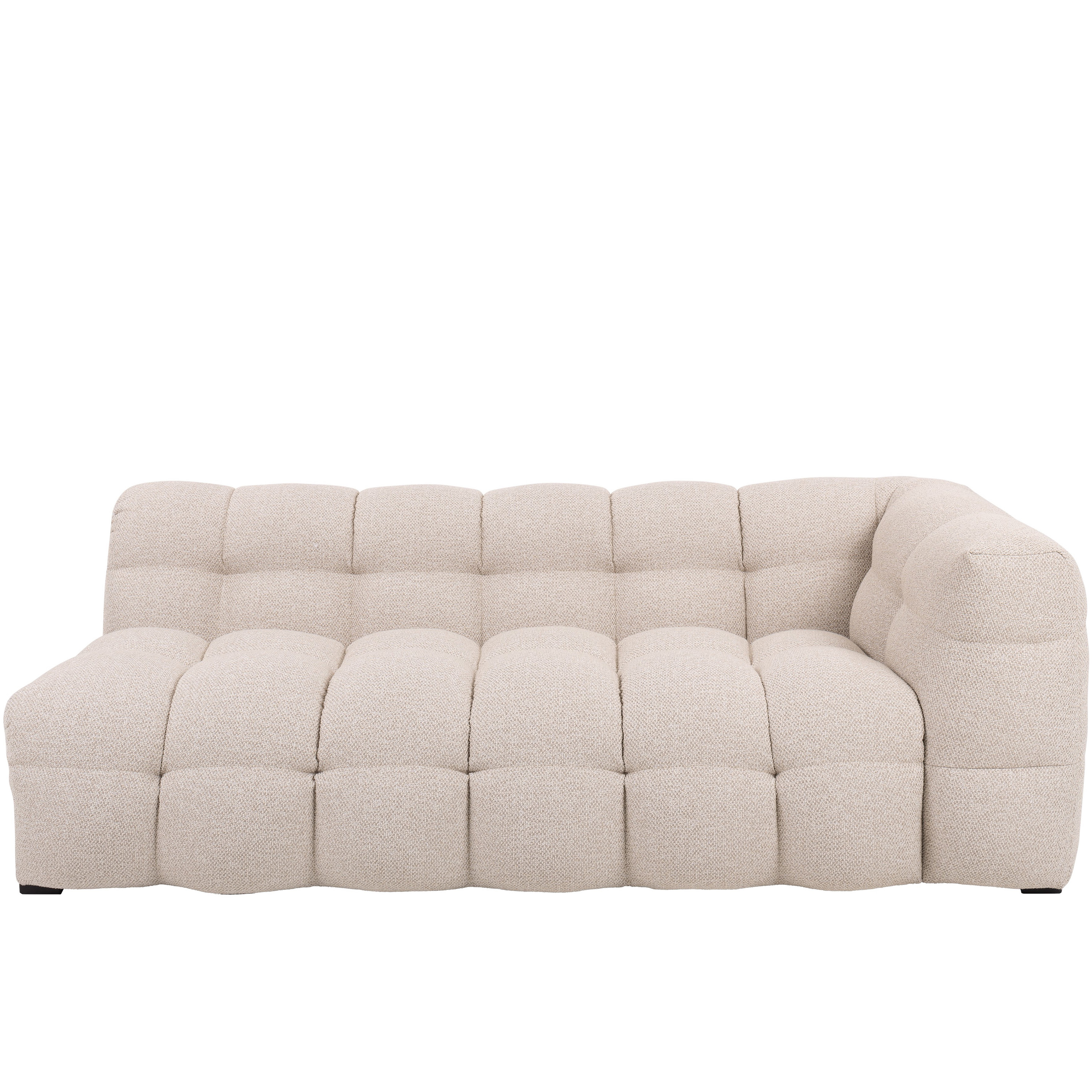 Sleepo Collection Billie 3-sits Soffmodul Höger Armstöd Beige Bouclé 202cm