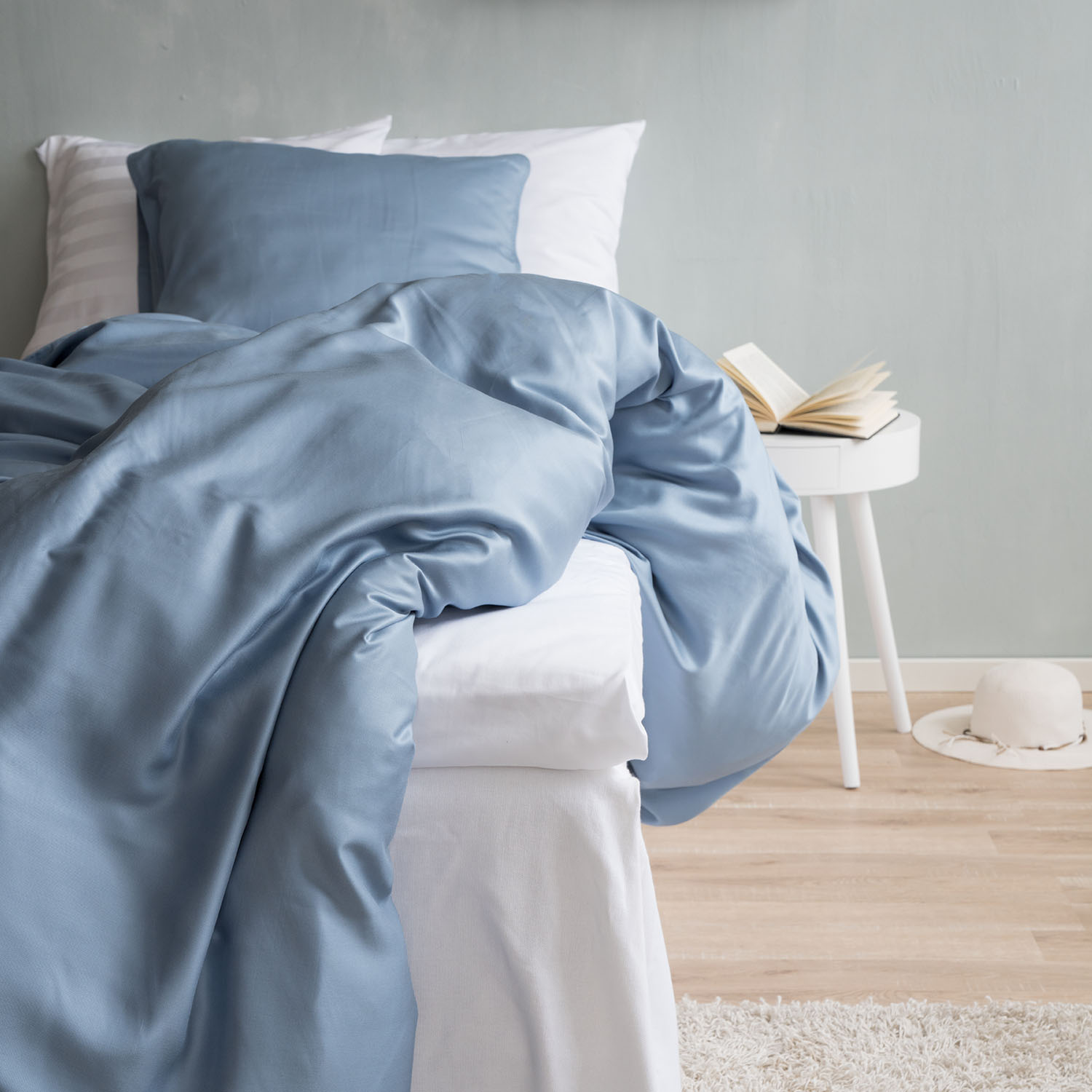 Bamburino Pussilakanasetti Bambu Taivaansininen 220x220/50x60