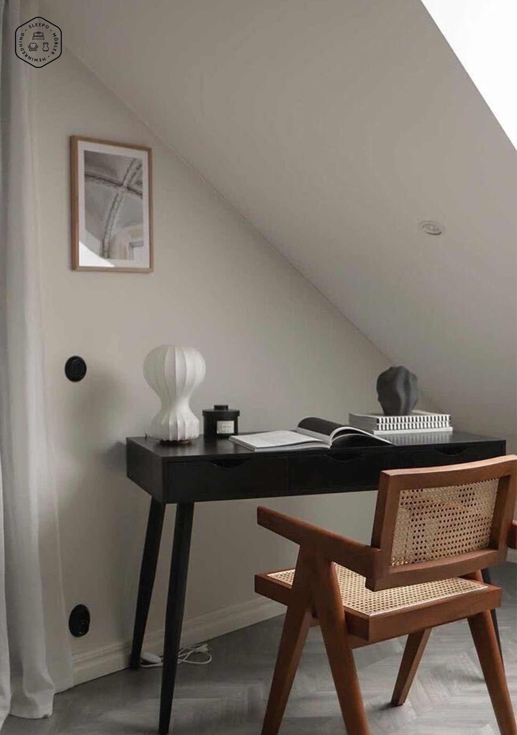 Nordic Home Molly Skrivbord Svart 110cm