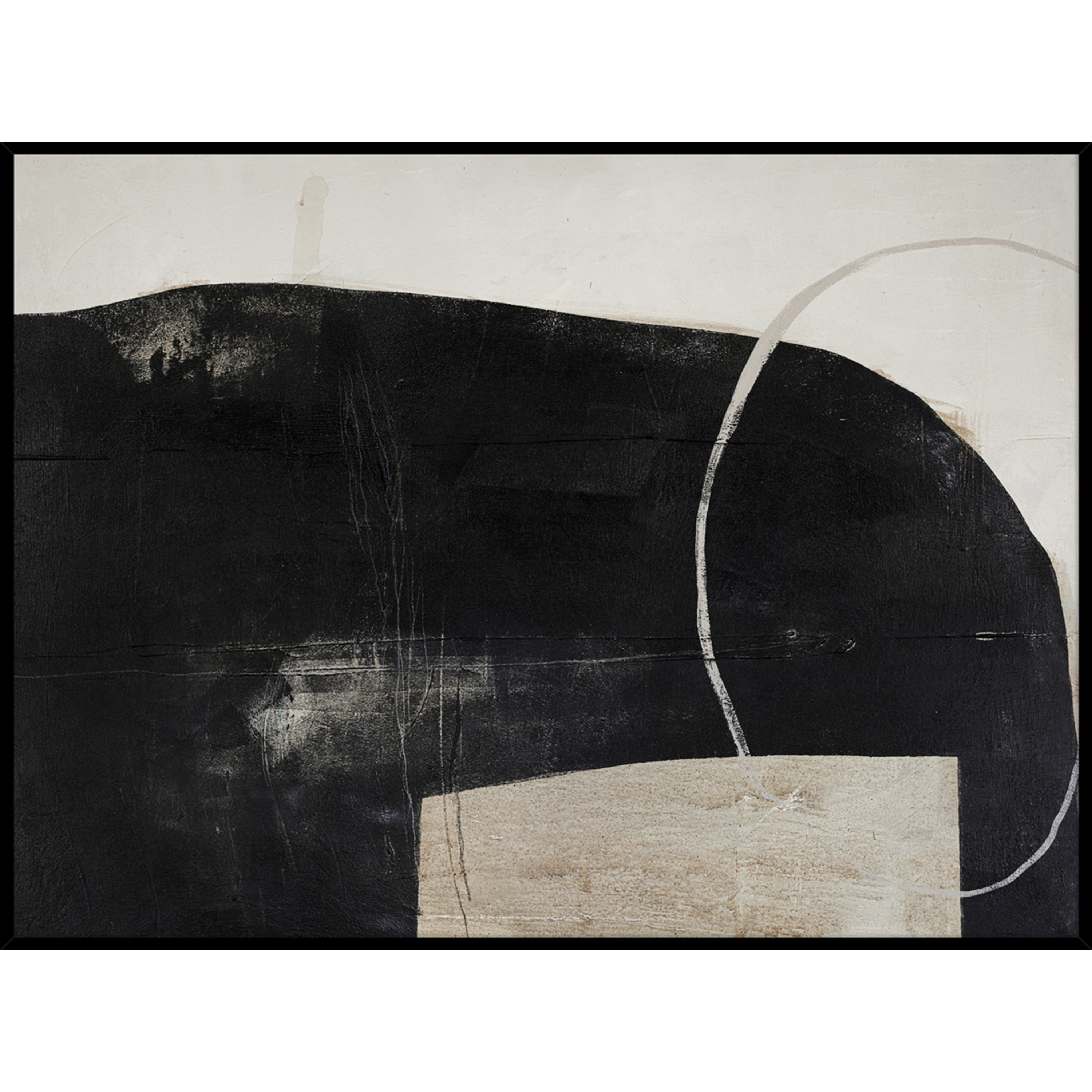 Sort Of Stone Black Frame Tavla 120x90