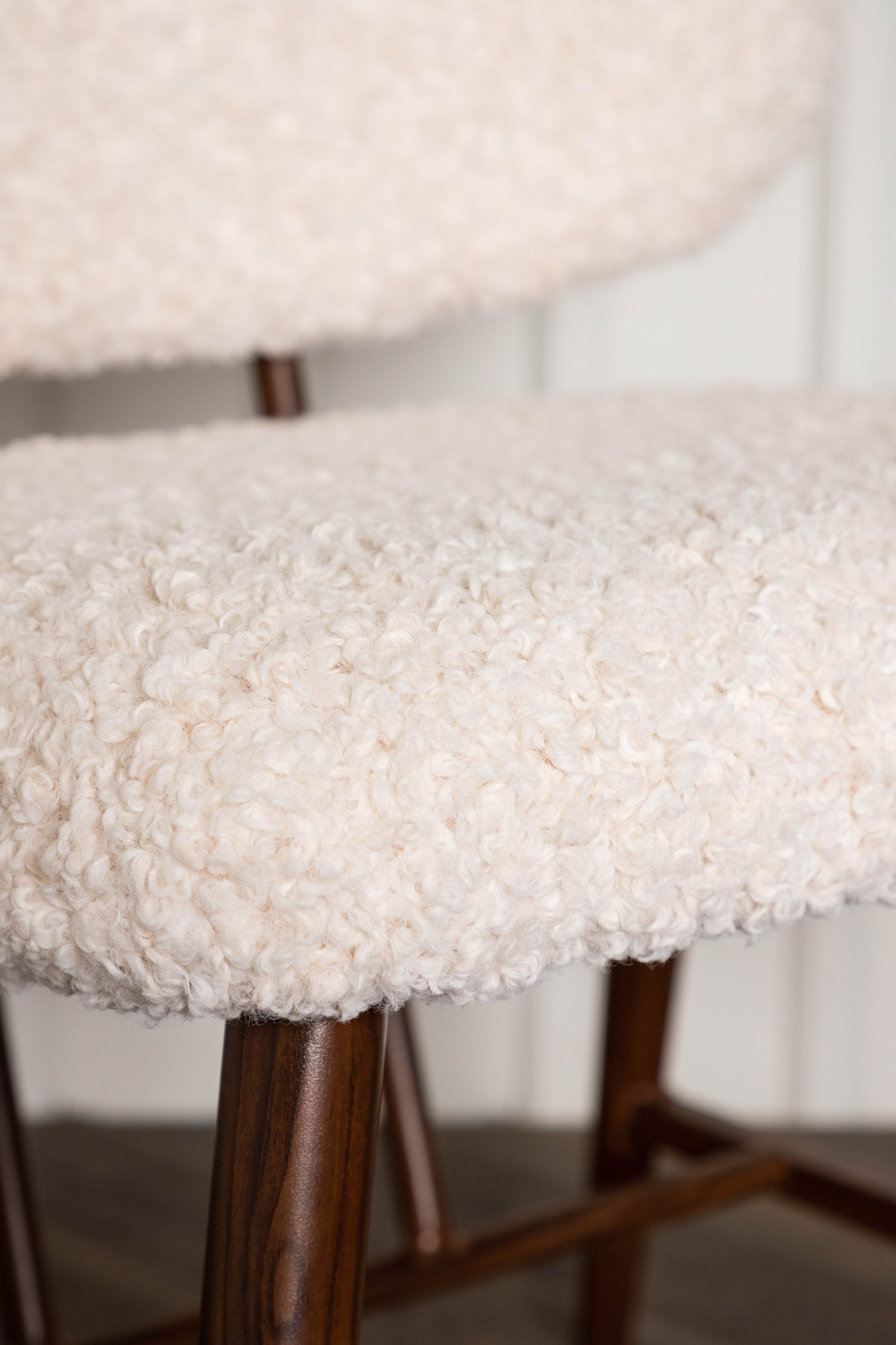 Venture Home Midland Loungestol Vit Teddy/Valnöt