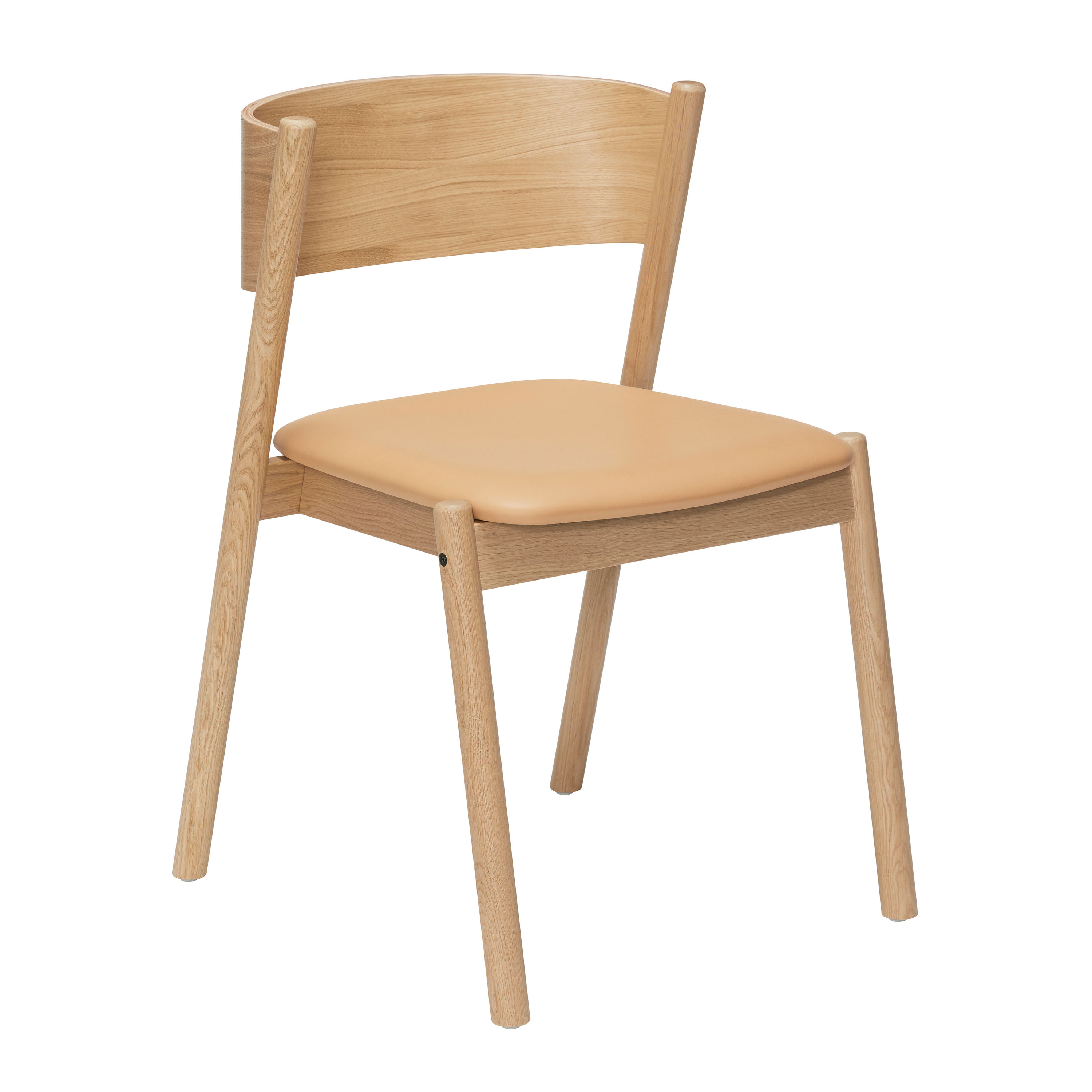 Oblique Spisestol Natur/PU