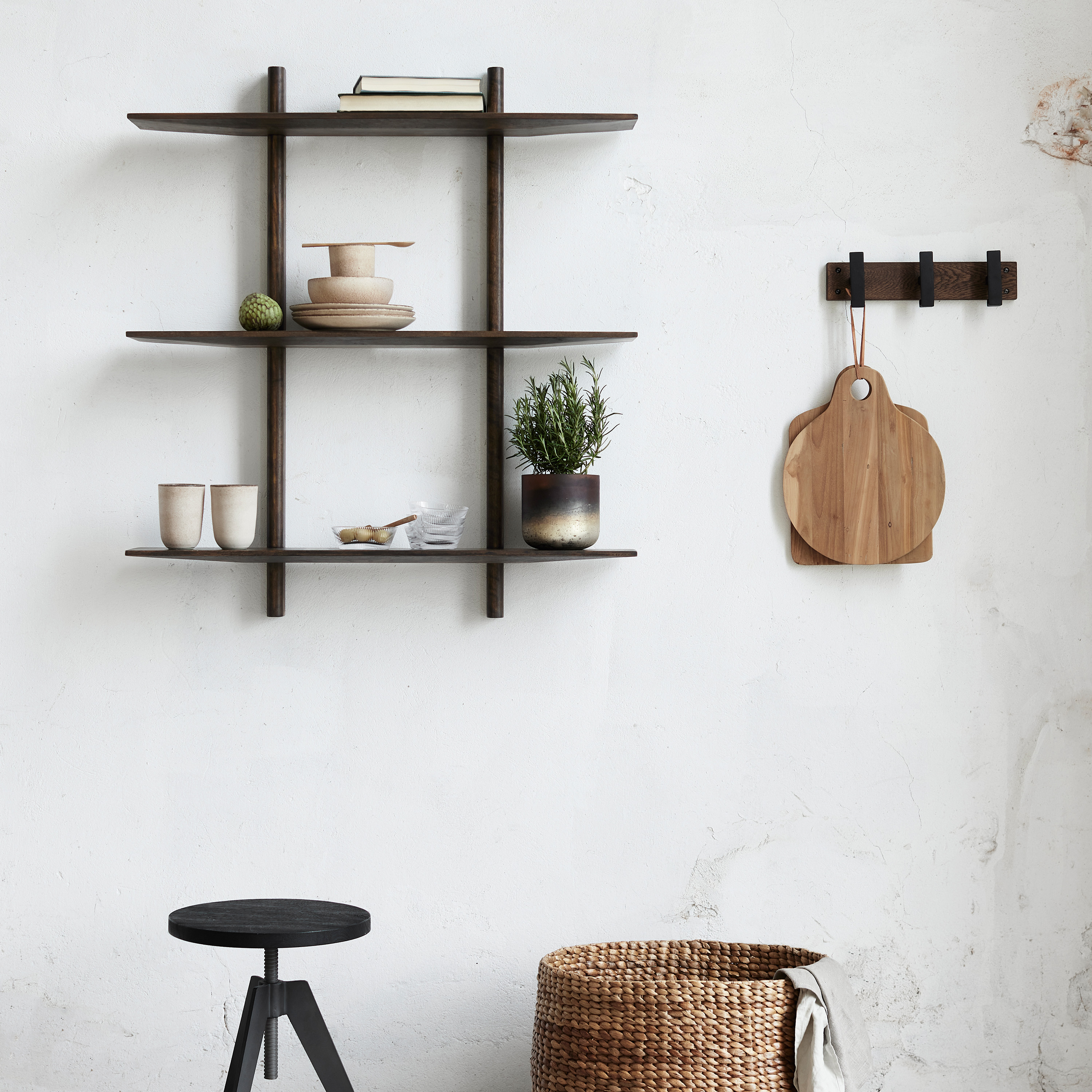 Muubs Noir Seinä­hylly Dark Oil Oak Large