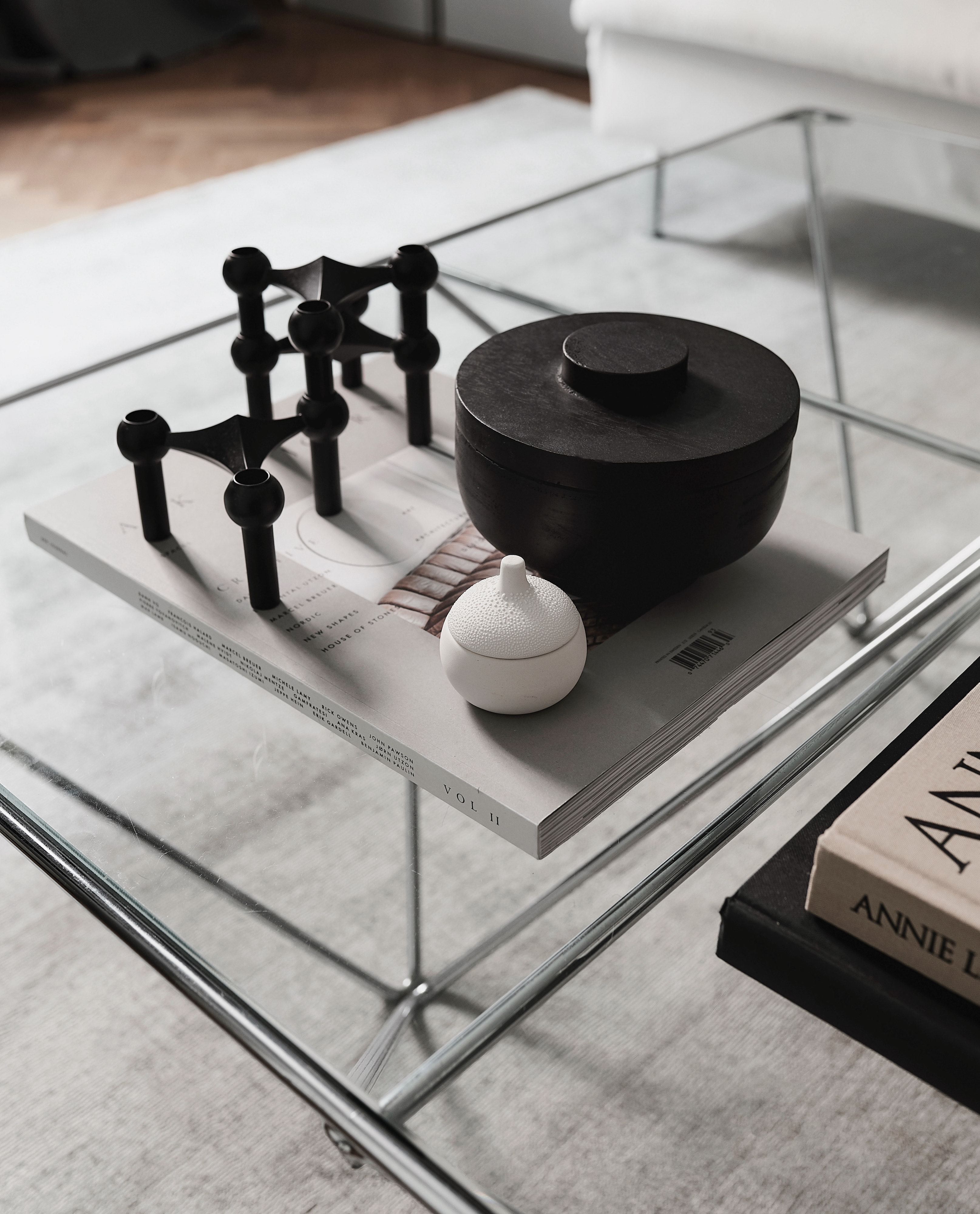 Stoff STOFF Nagel Ljusstake Black 3-pack