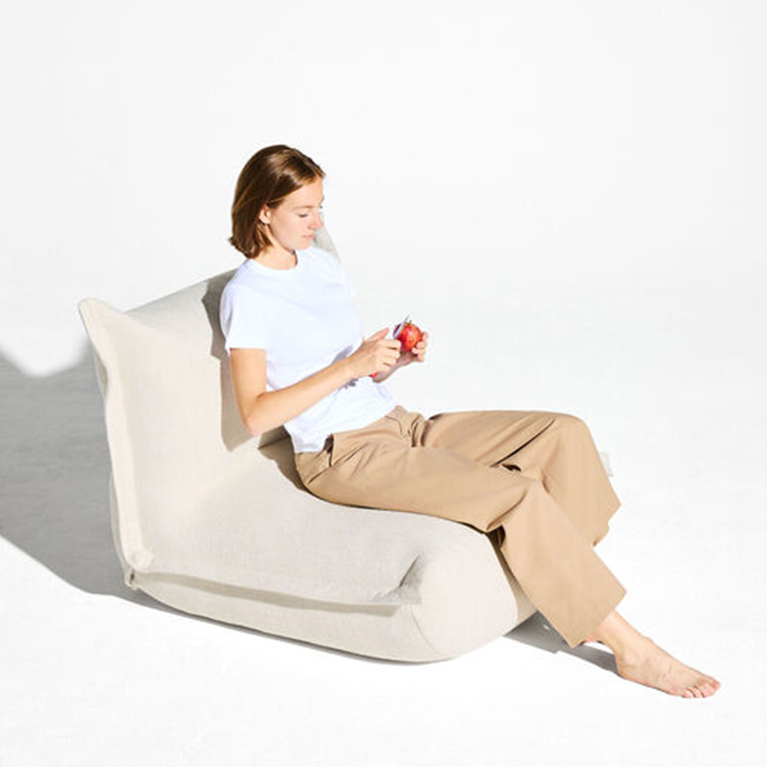 Fatboy The BonBaron Slim Recycled Bouclé Lounge-Sessel Creme