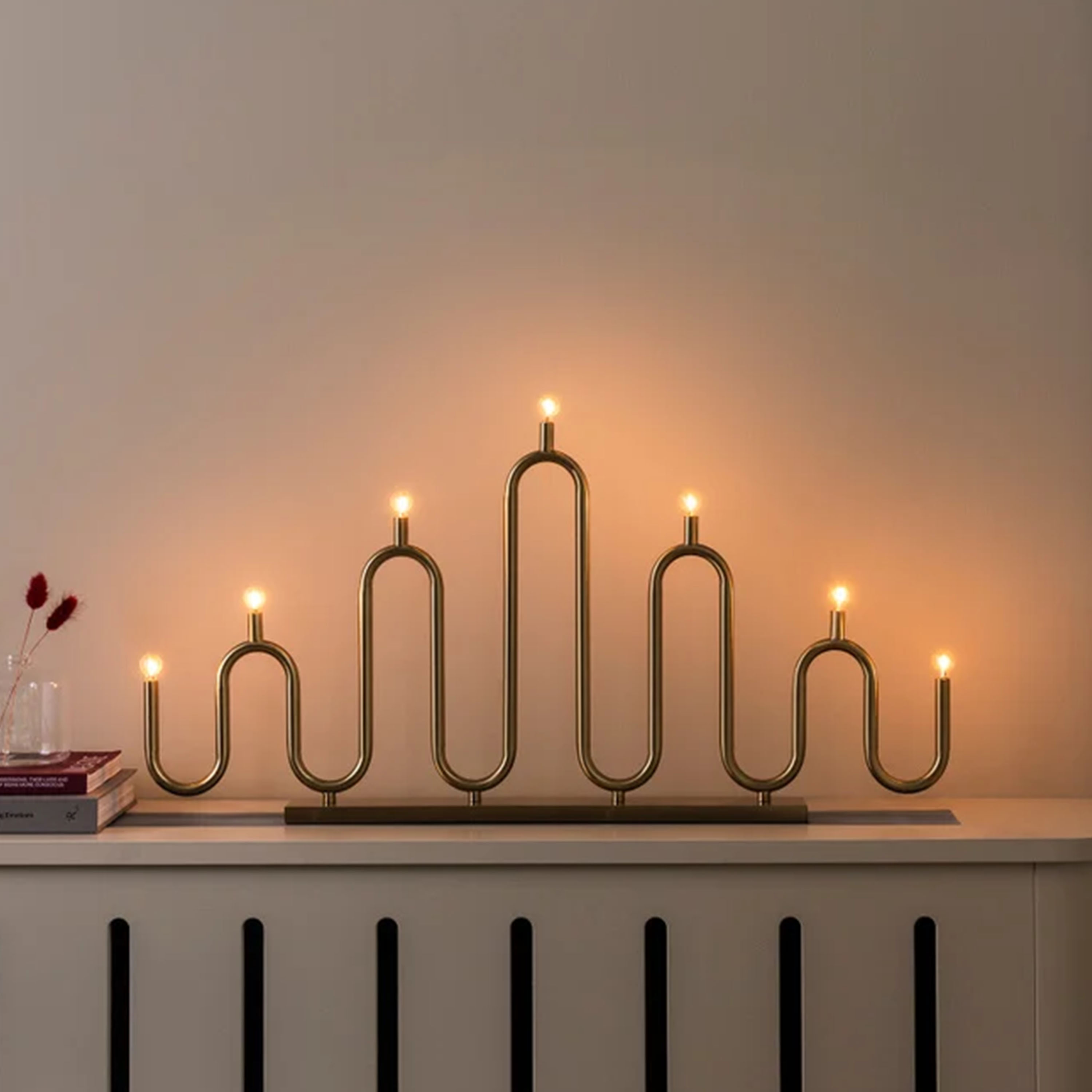 Noel Advent Candle Holder 7 Brushed Brass