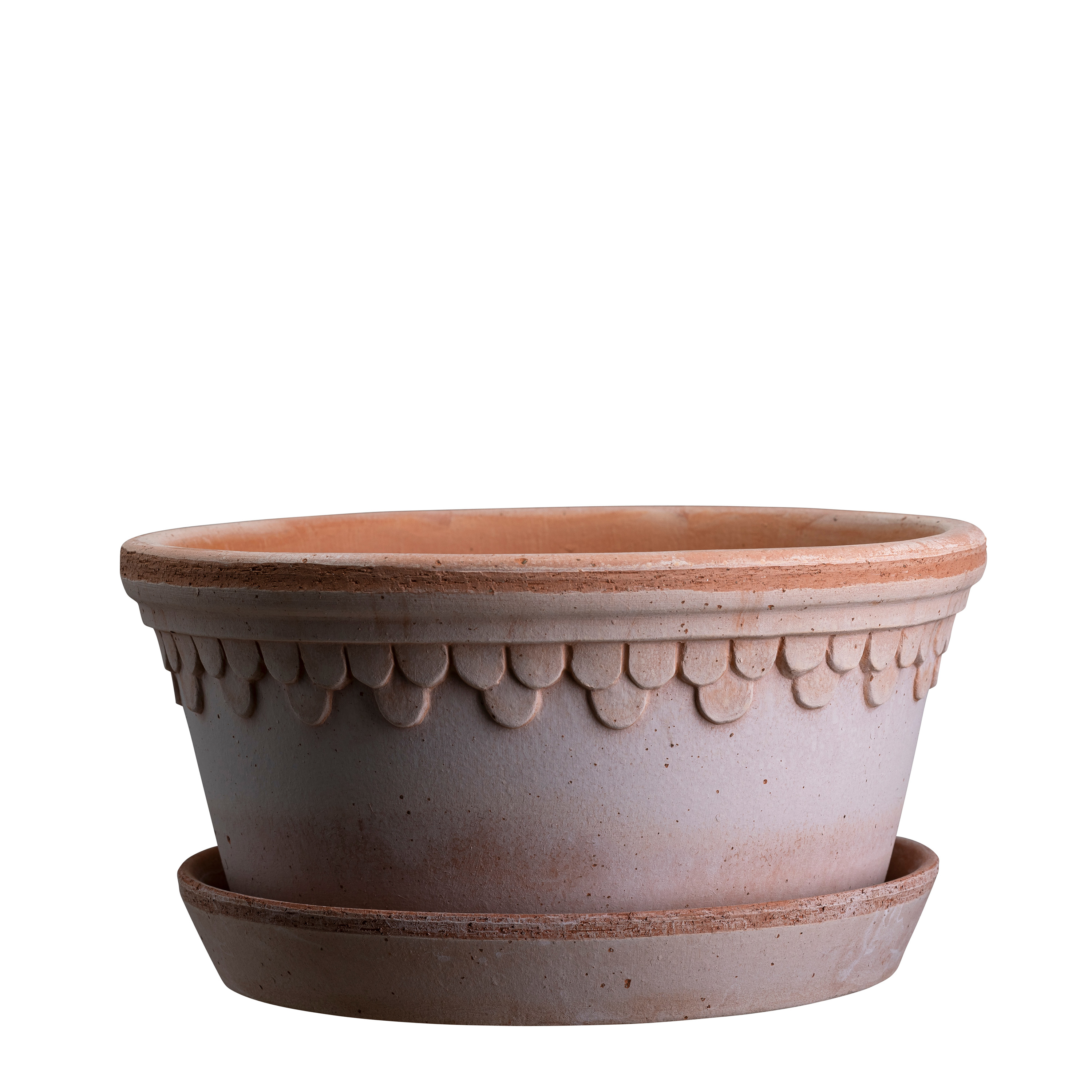 Københavner Low Kruka med fat Raw Rosa Terracotta Ø21