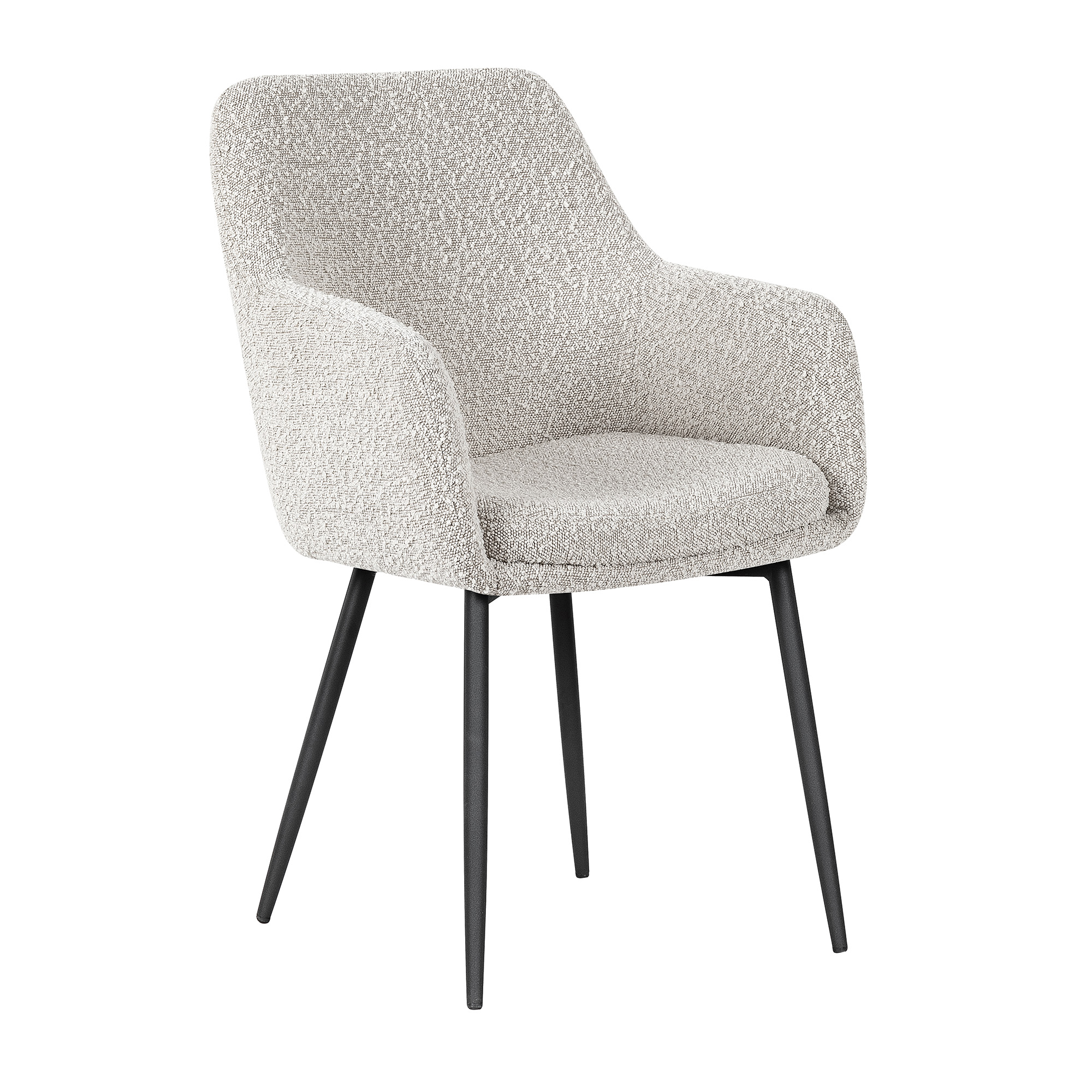Nordic Home - Leslie Karmstol Cream Bouclé - Vit
