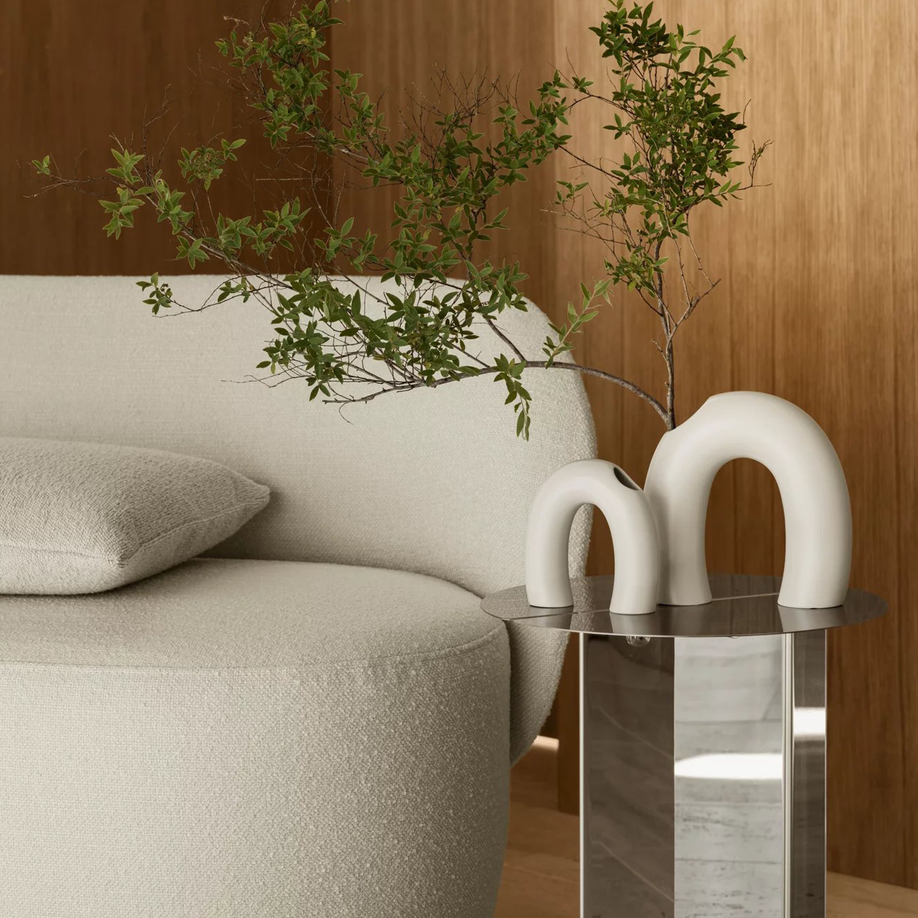 Blomus Kuon 2-istuttava Sohva Boucla Beige 137cm