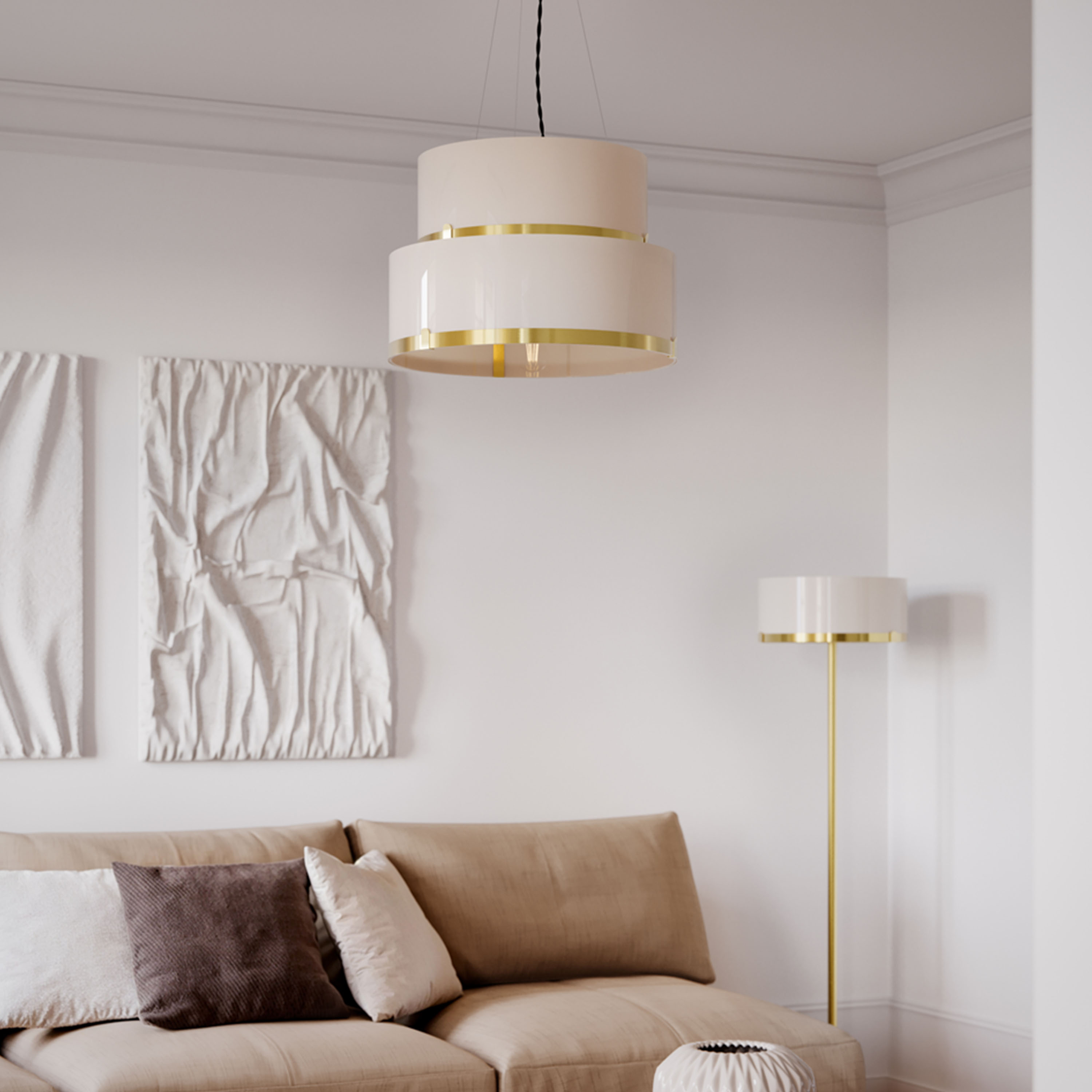 By Rydéns Marcel Taklampa Vit/Mässing Ø50