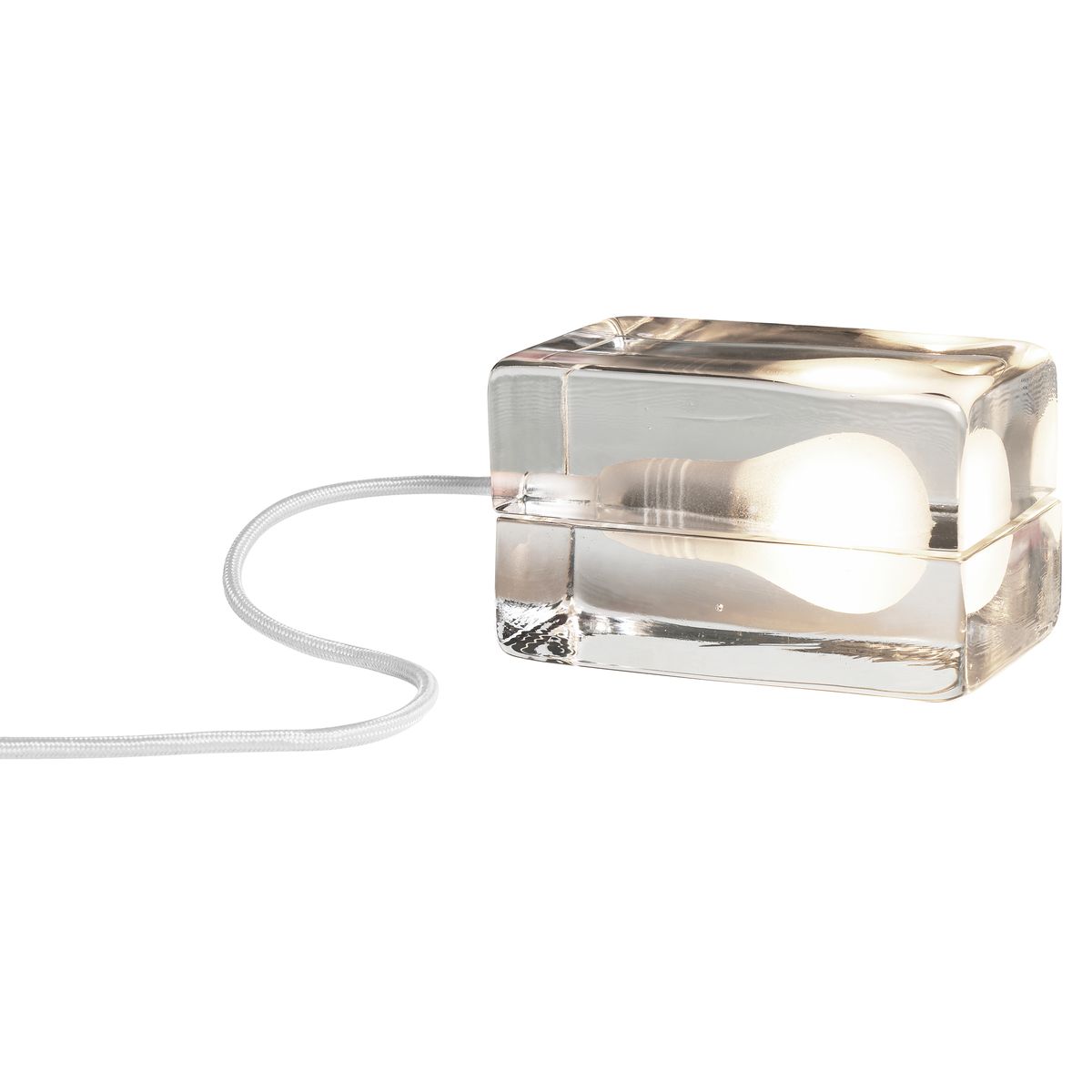 Design House Stockholm - Block Bordslampa Clear/White - Vit