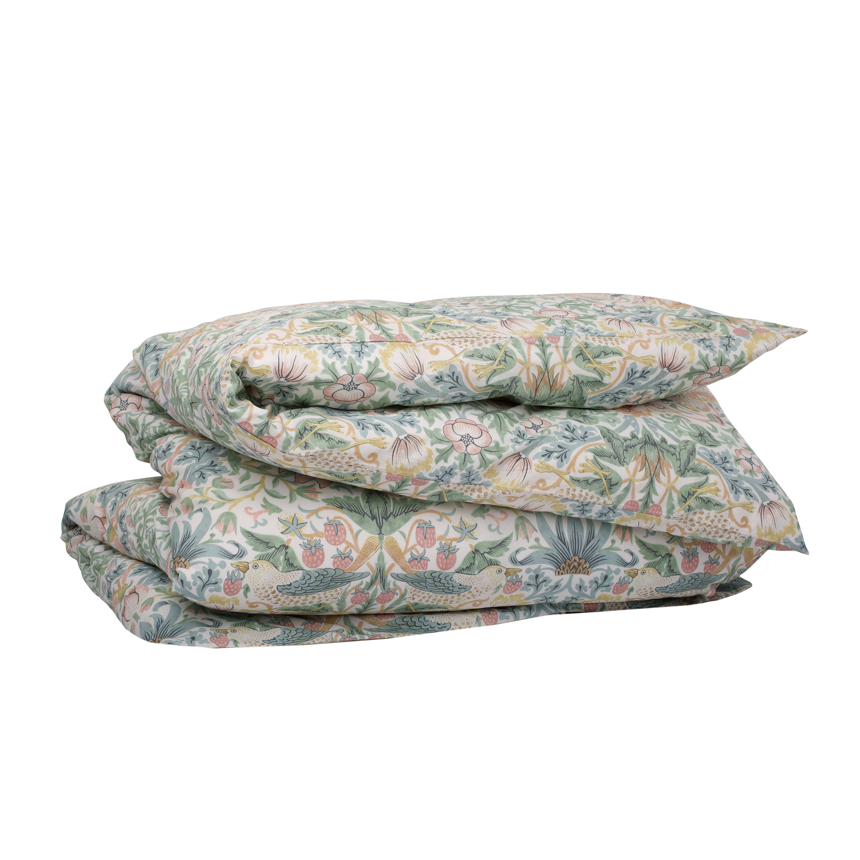 Strawberry Thief Påslakan Green/Pink Enkel