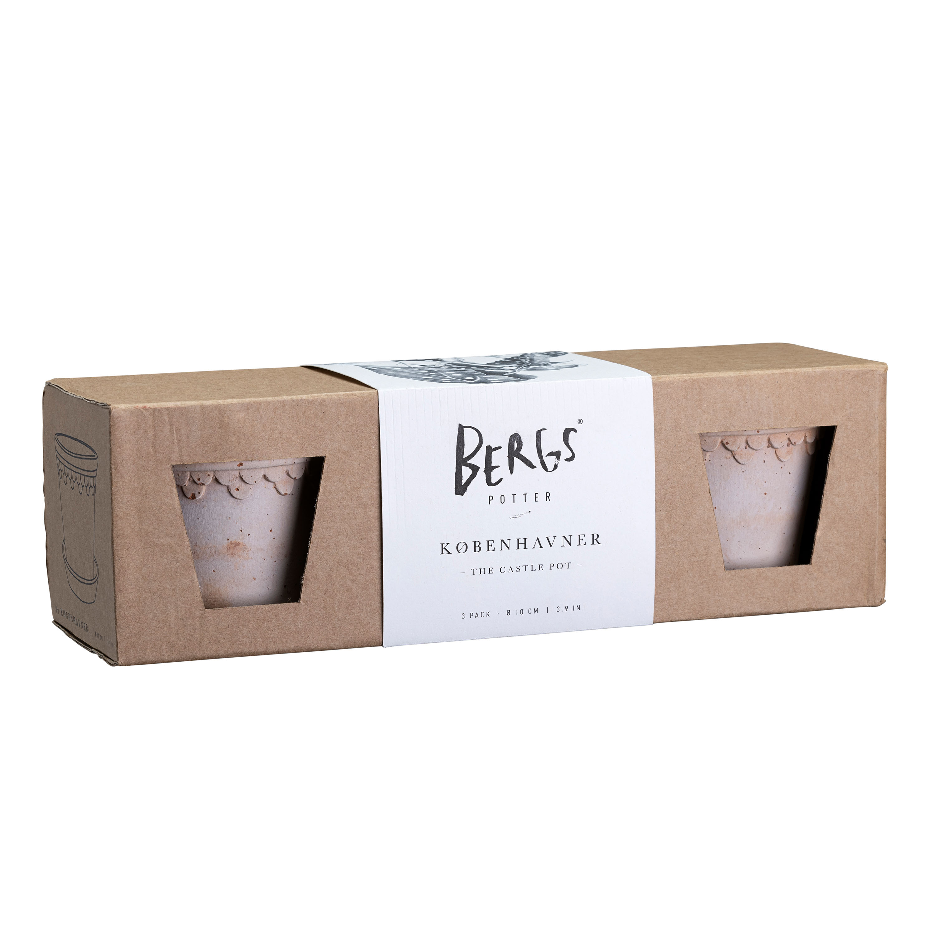 Københavner Kruka Raw Rosa Terracotta 3-pack Ø10