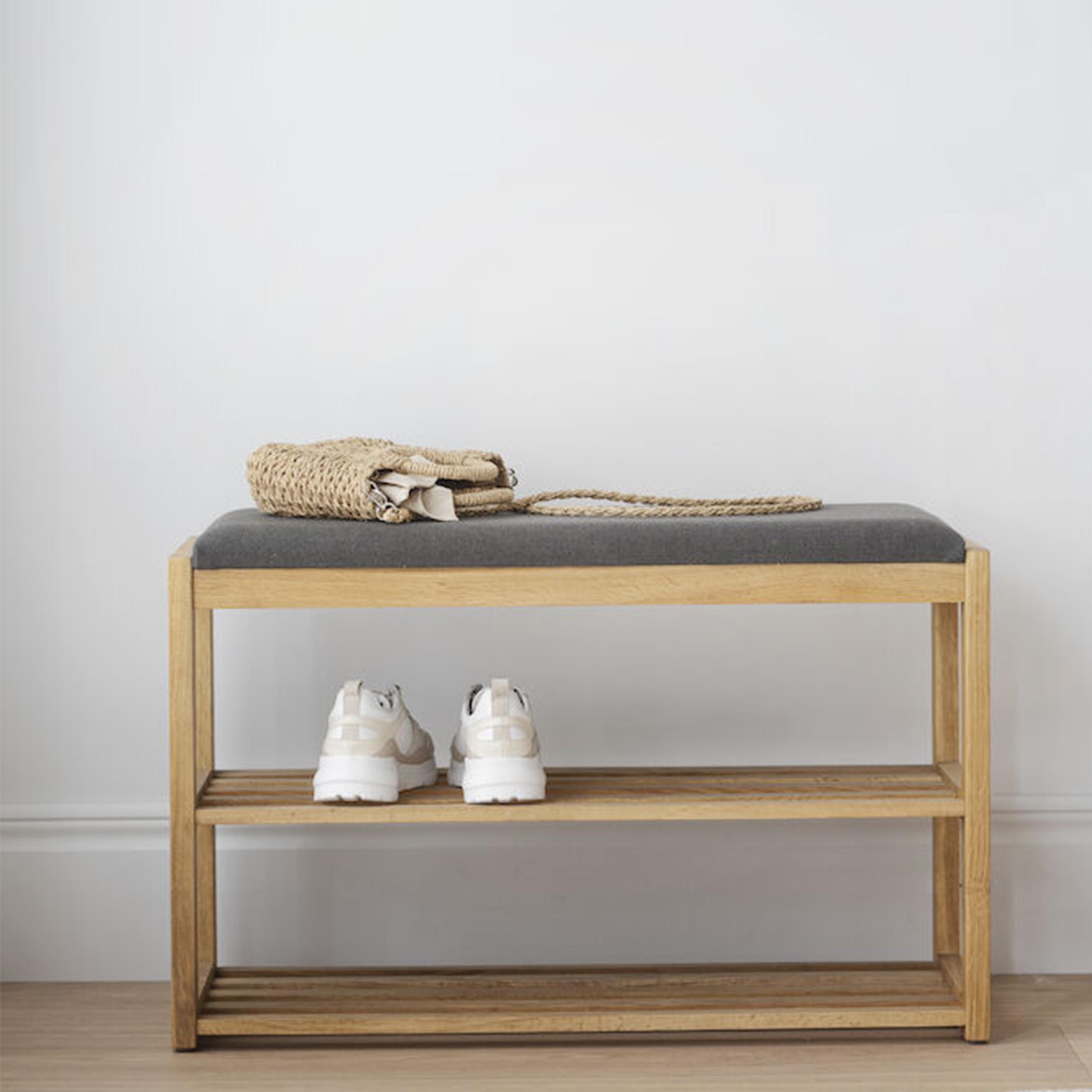 Rowico Home Confetti Skoställ/Sittbänk Ek/Mörkgrå